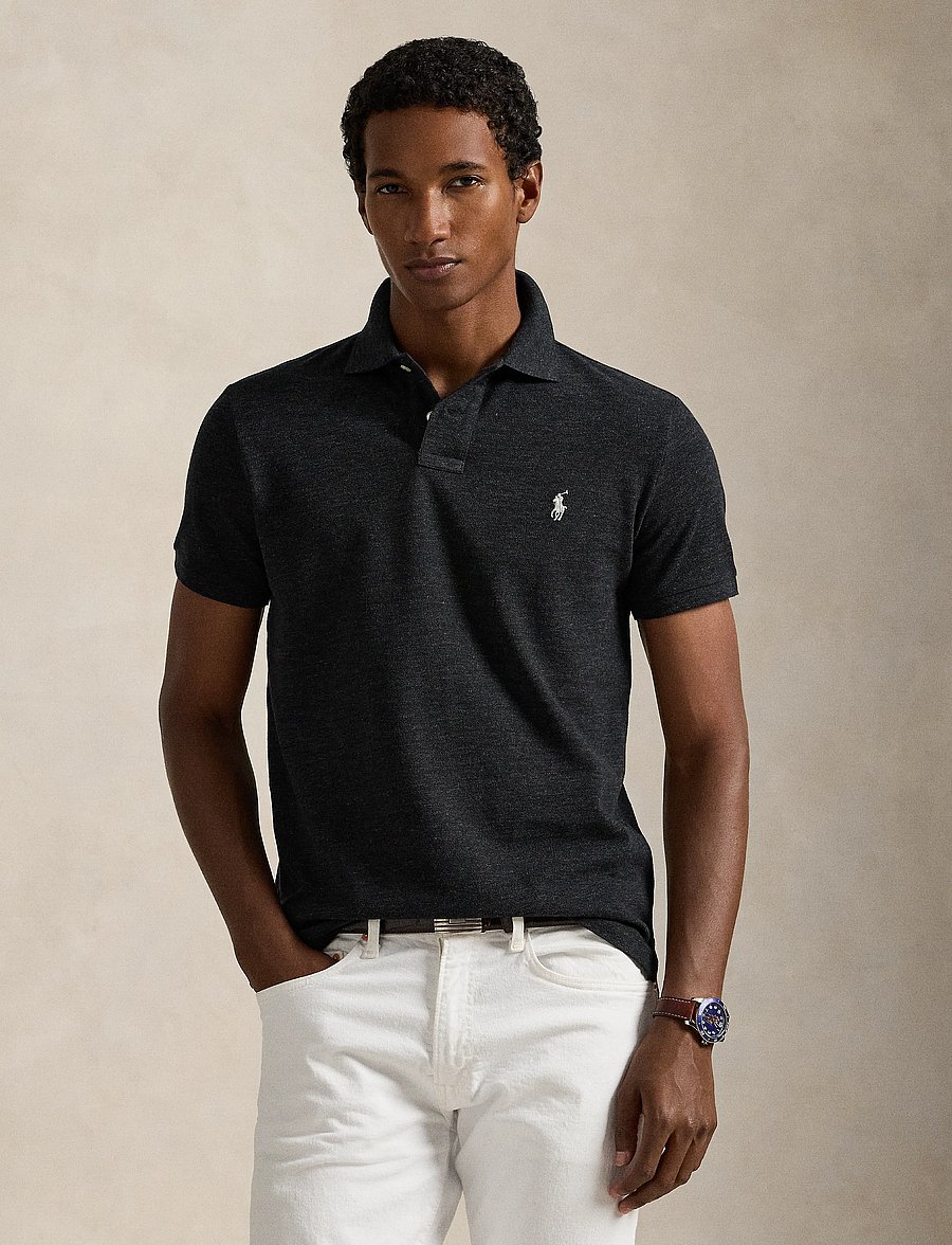 Polo Ralph Lauren - The Iconic Custom Slim Fit Mesh Polo - kurzärmelig - black marl heathe - 1