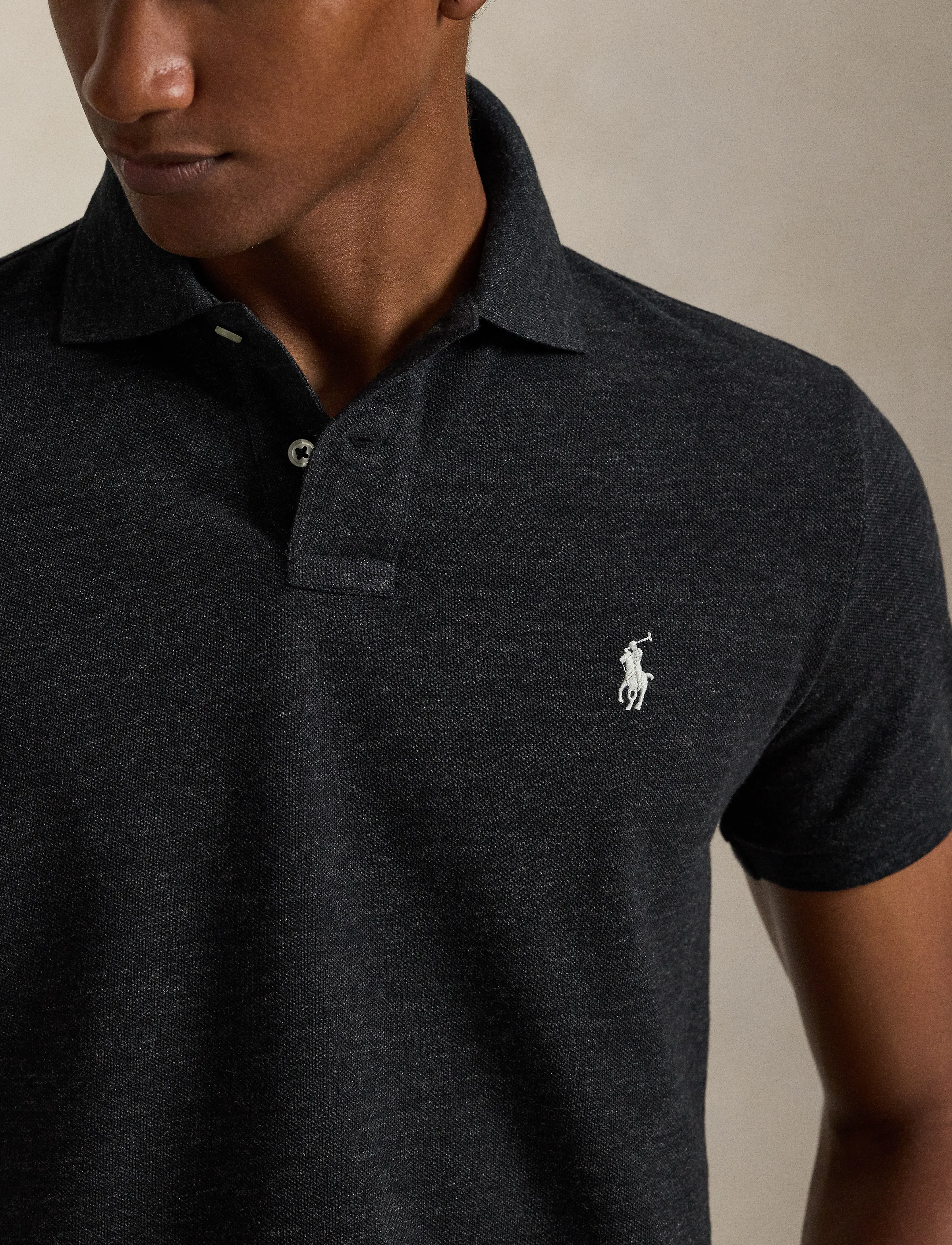 Polo Ralph Lauren - The Iconic Custom Slim Fit Mesh Polo - kurzärmelig - black marl heathe - 2