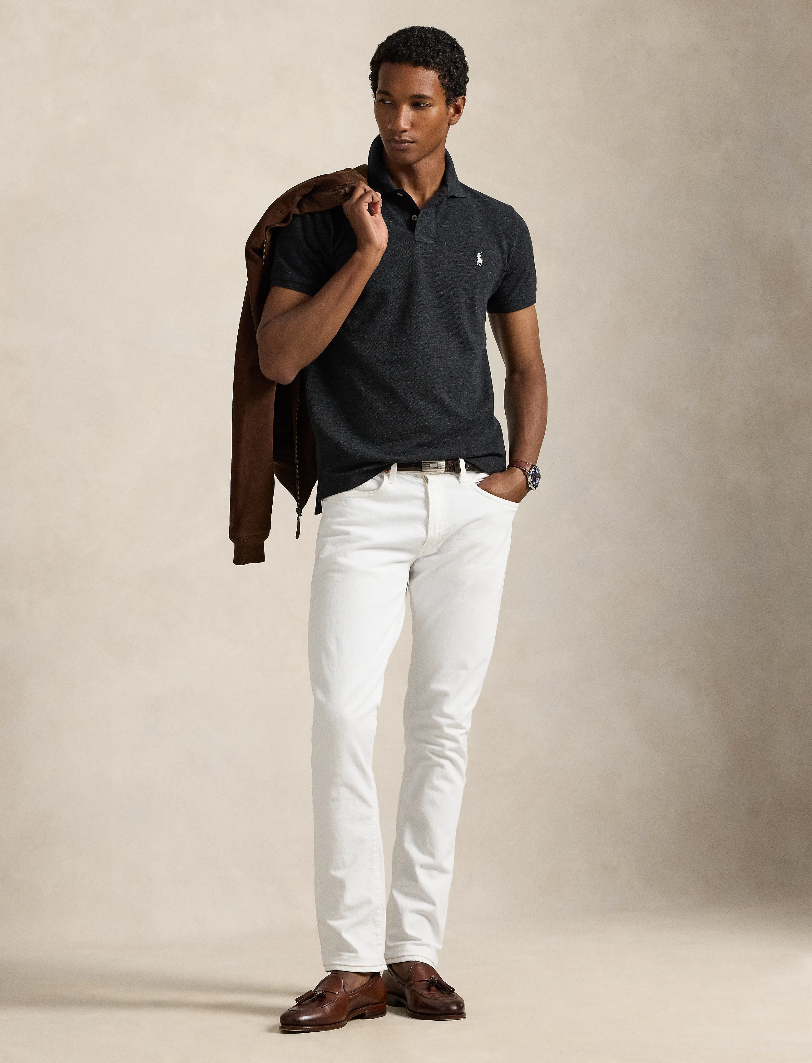 Polo Ralph Lauren - The Iconic Custom Slim Fit Mesh Polo - kurzärmelig - black marl heathe - 4