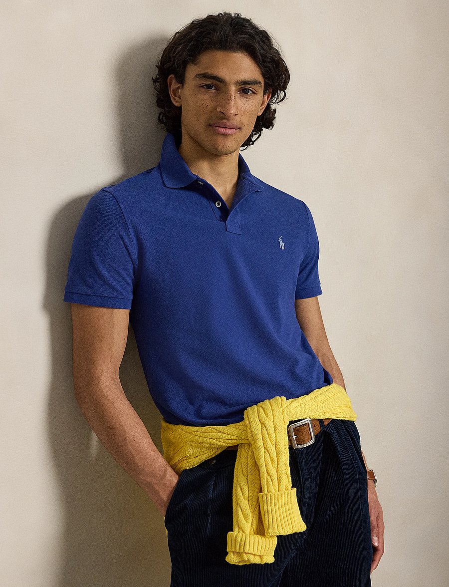 Polo Ralph Lauren - The Iconic Custom Slim Fit Mesh Polo - kortärmade pikéer - blue yacht/c7553 - 0