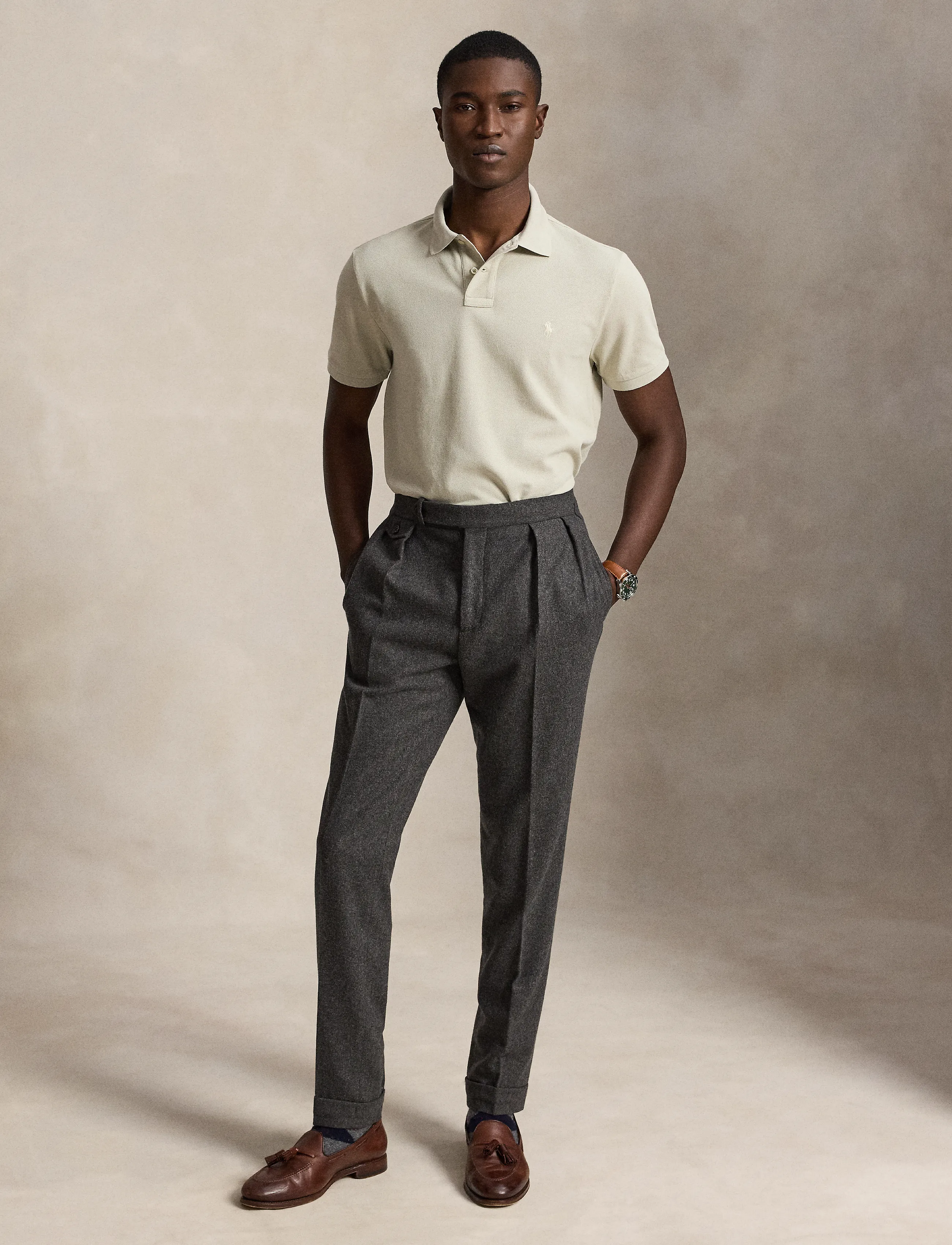 Polo Ralph Lauren - The Iconic Custom Slim Fit Mesh Polo - kortærmede poloer - classic stone/c81 - 3