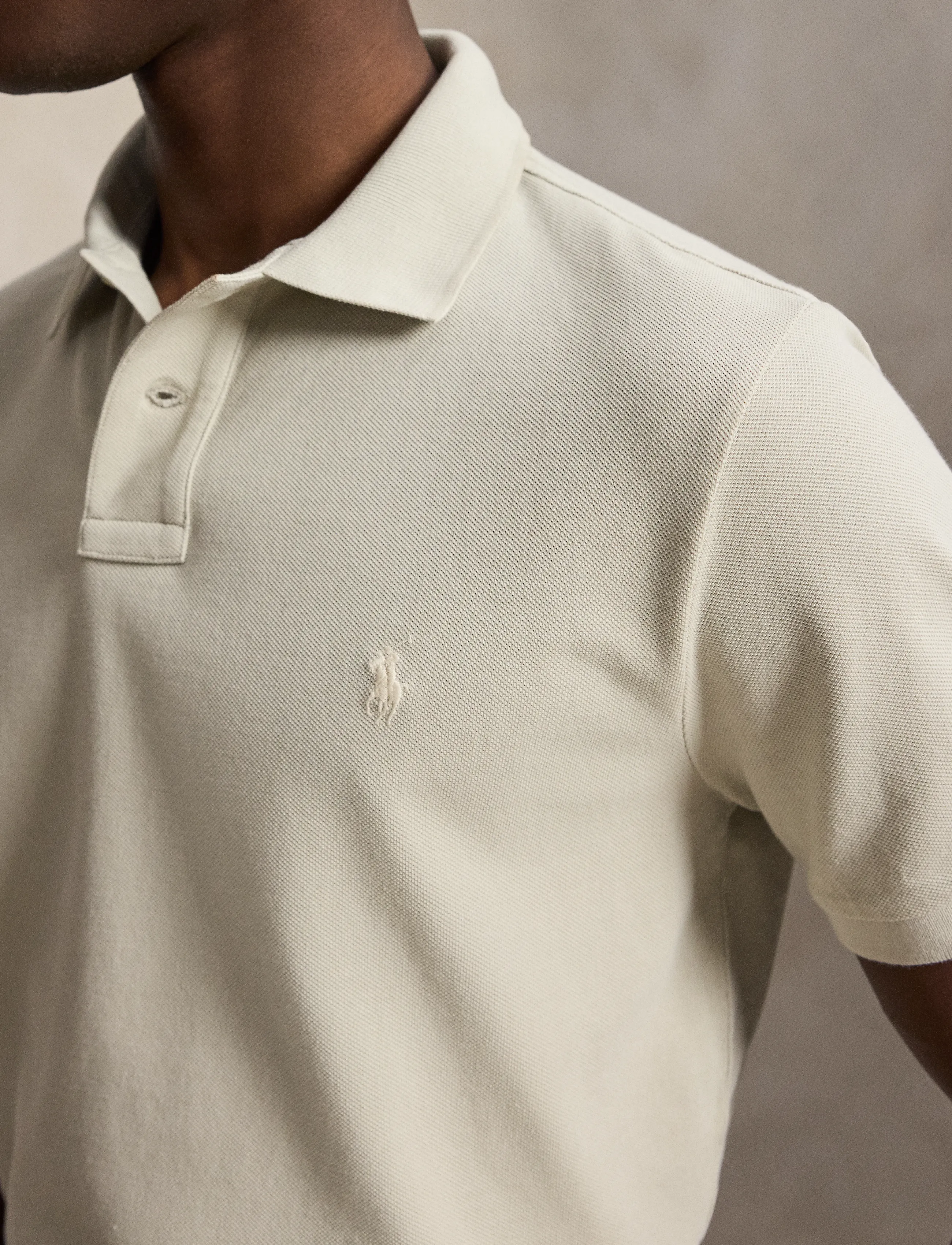 Polo Ralph Lauren - The Iconic Custom Slim Fit Mesh Polo - kortærmede poloer - classic stone/c81 - 4