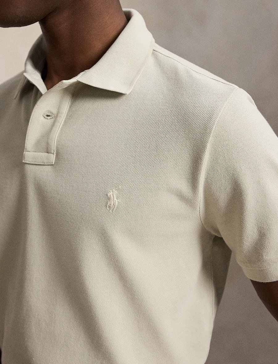 Polo Ralph Lauren - The Iconic Custom Slim Fit Mesh Polo - kortærmede poloer - classic stone/c81 - 4