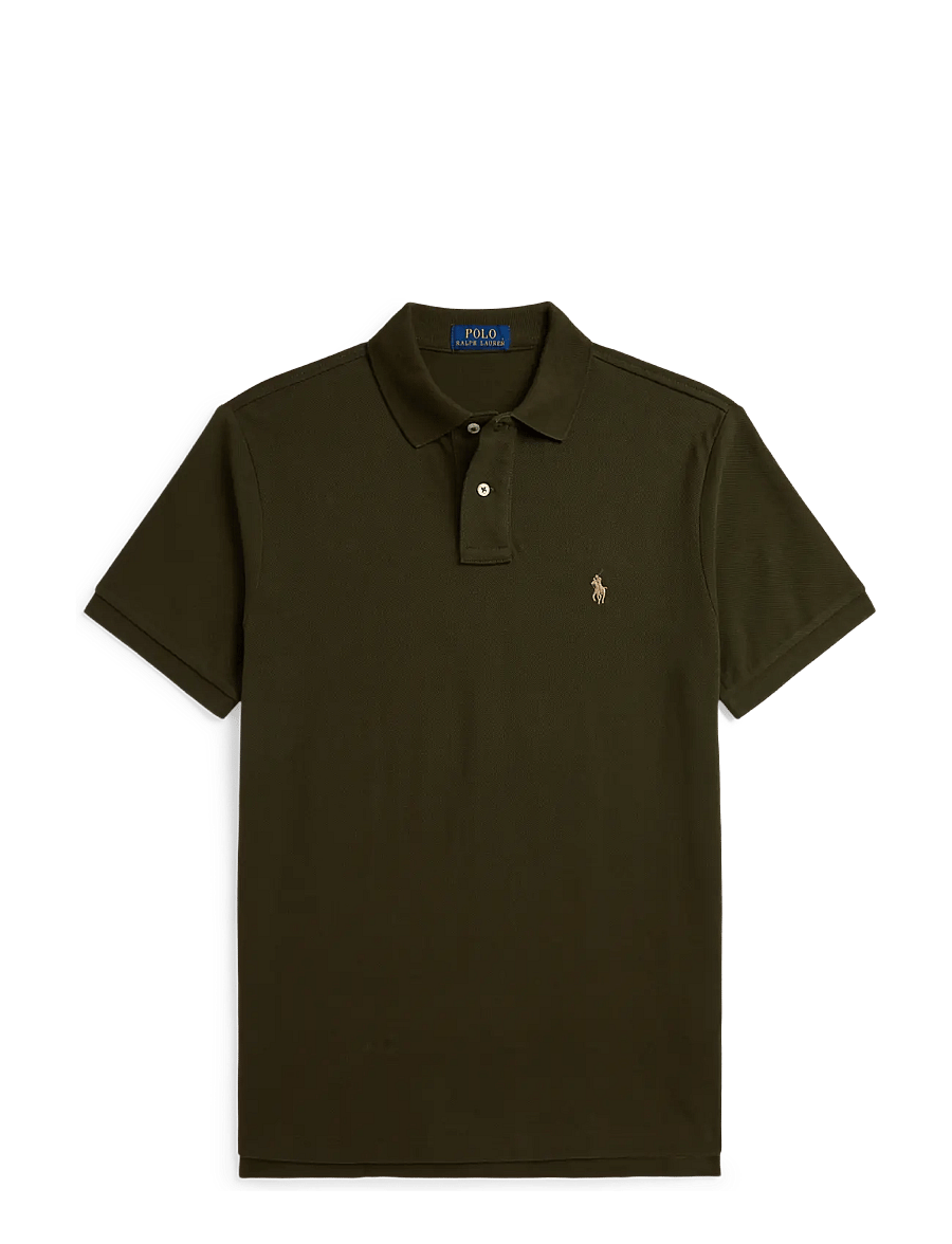 Polo Ralph Lauren - The Iconic Custom Slim Fit Mesh Polo - kortærmede poloer - company olive/c85 - 0