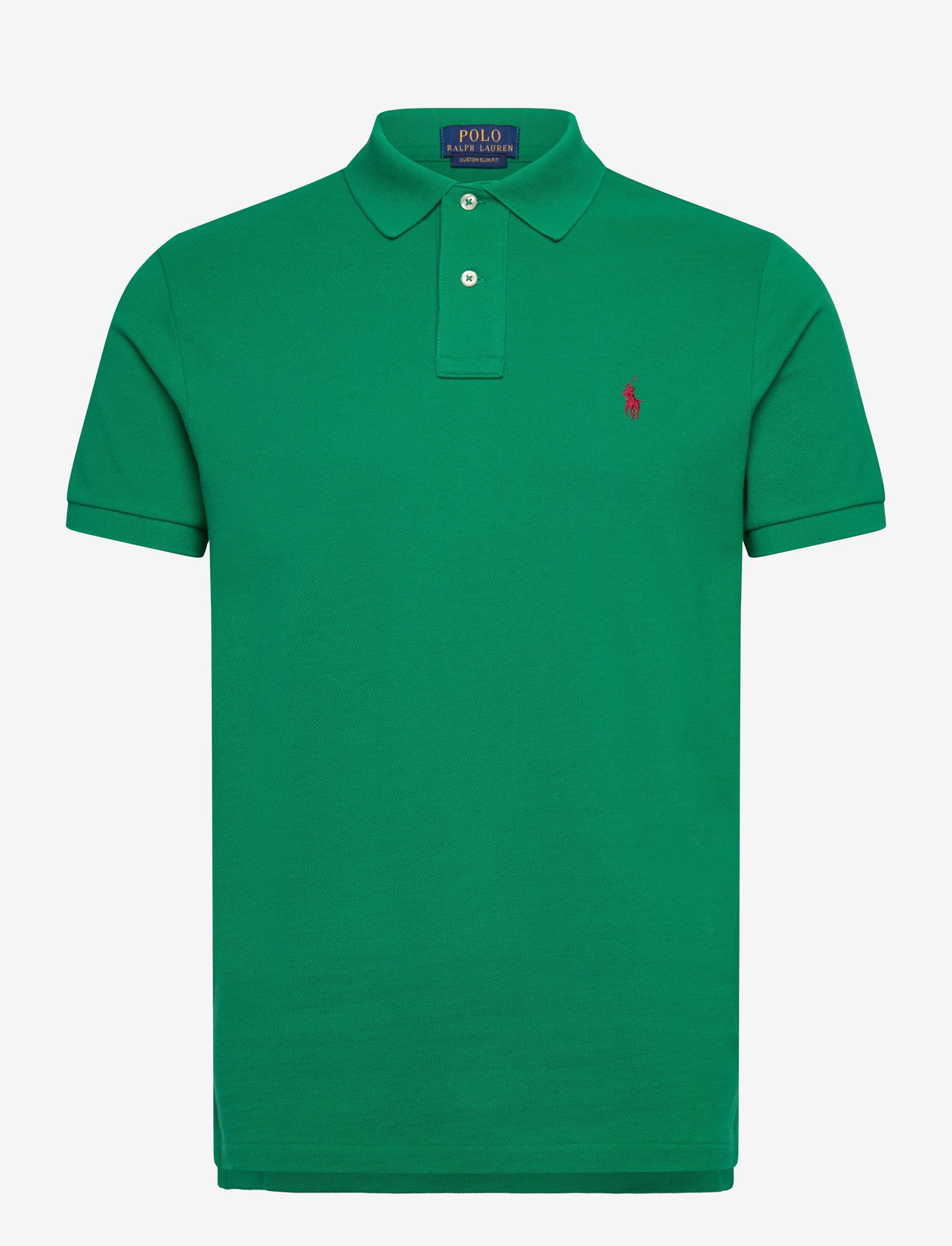 Polo Ralph Lauren - The Iconic Custom Slim Fit Mesh Polo - kortærmede poloer - erin green/c3966 - 0