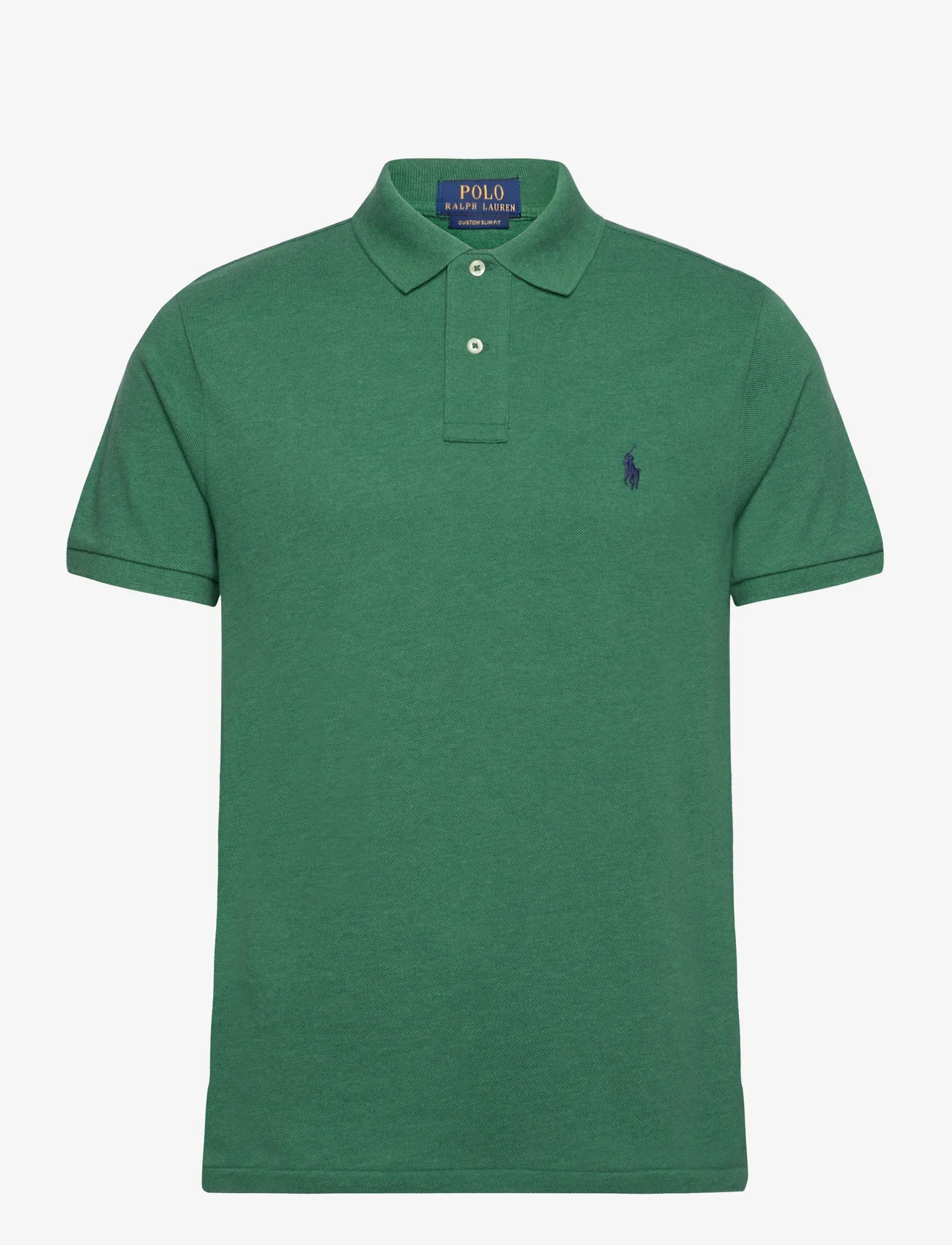 Polo Ralph Lauren - Custom Slim Fit Mesh Polo Shirt - polo marškinėliai trumpomis rankovėmis - green heather/c79 - 0