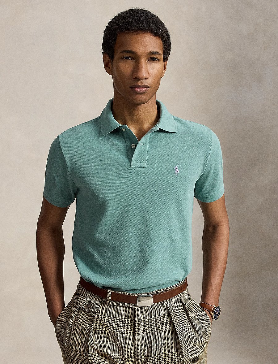 Polo Ralph Lauren - The Iconic Custom Slim Fit Mesh Polo - kortärmade pikéer - greenscape/c6125 - 0