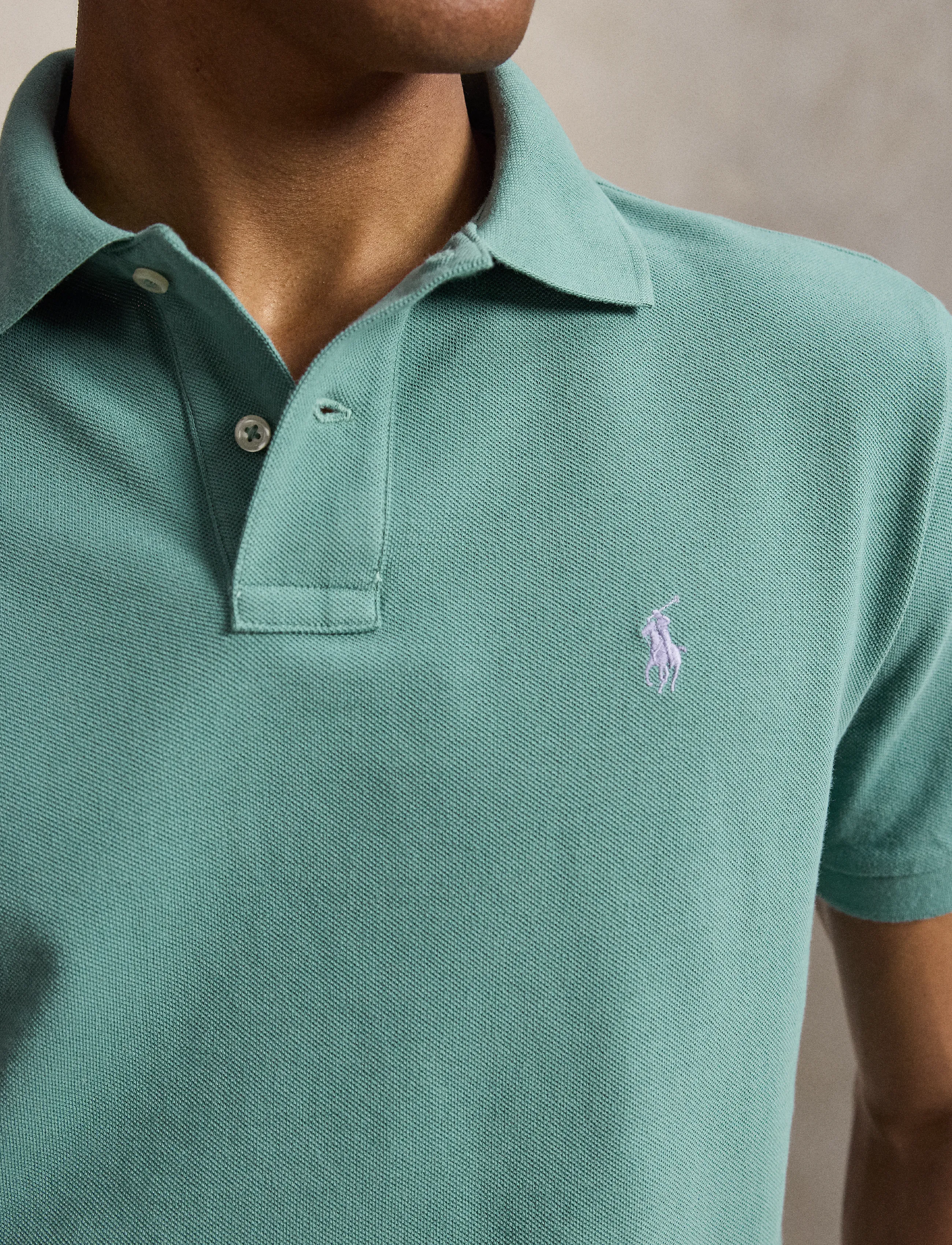 Polo Ralph Lauren - The Iconic Custom Slim Fit Mesh Polo - kortärmade pikéer - greenscape/c6125 - 4