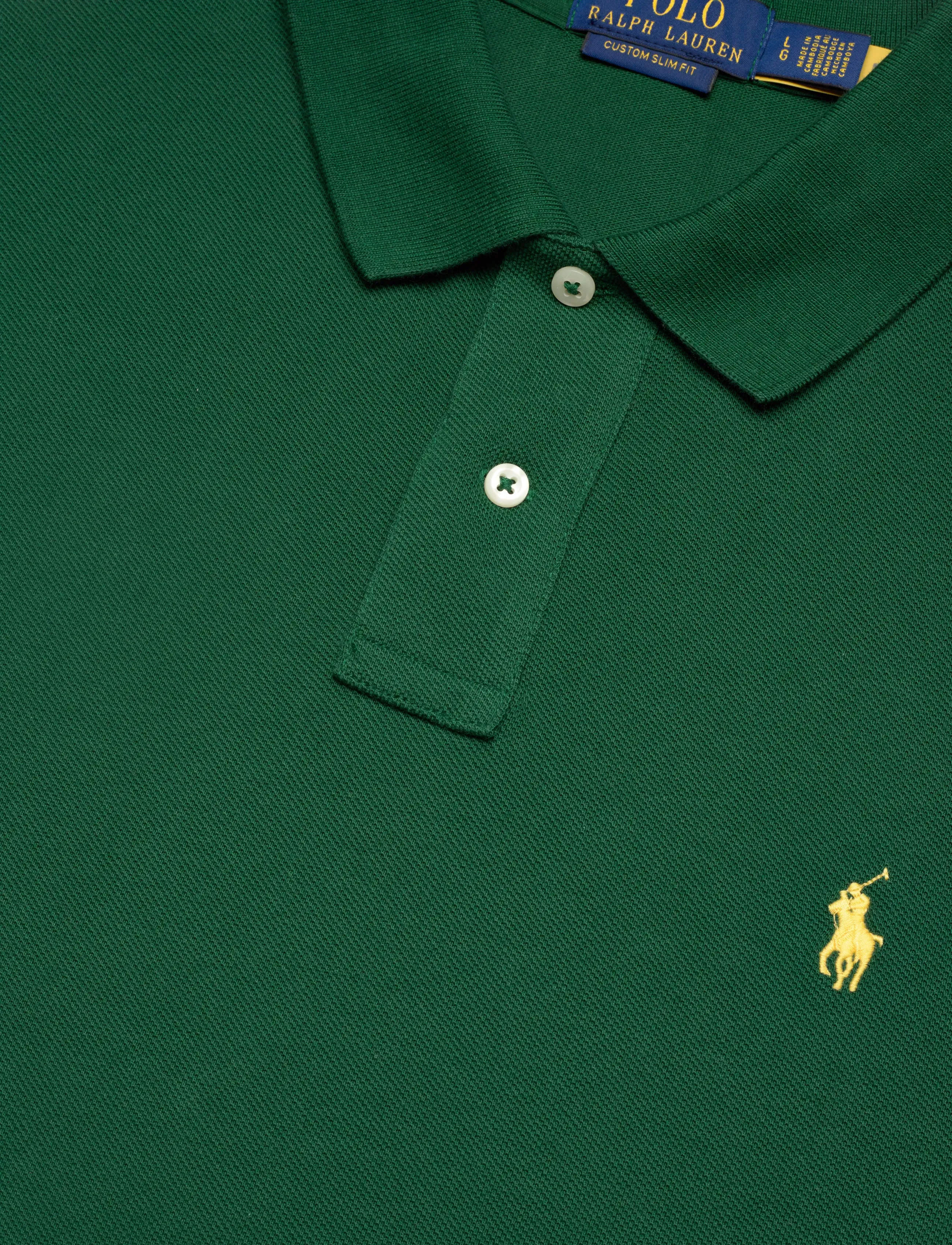 Polo Ralph Lauren - Custom Slim Fit Mesh Polo Shirt - kortærmede poloer - new forest/c1429 - 2