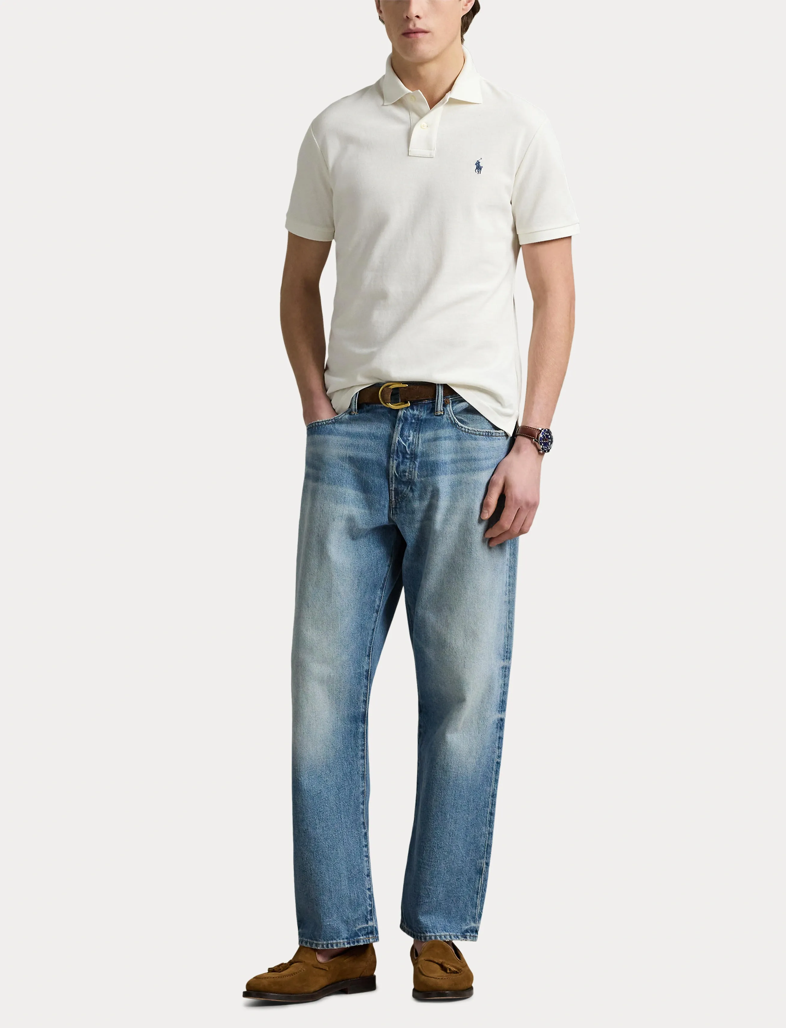 Polo Ralph Lauren - BASIC MESH-SSL-KNT - korte mouwen - pale cream/c7952 - 4