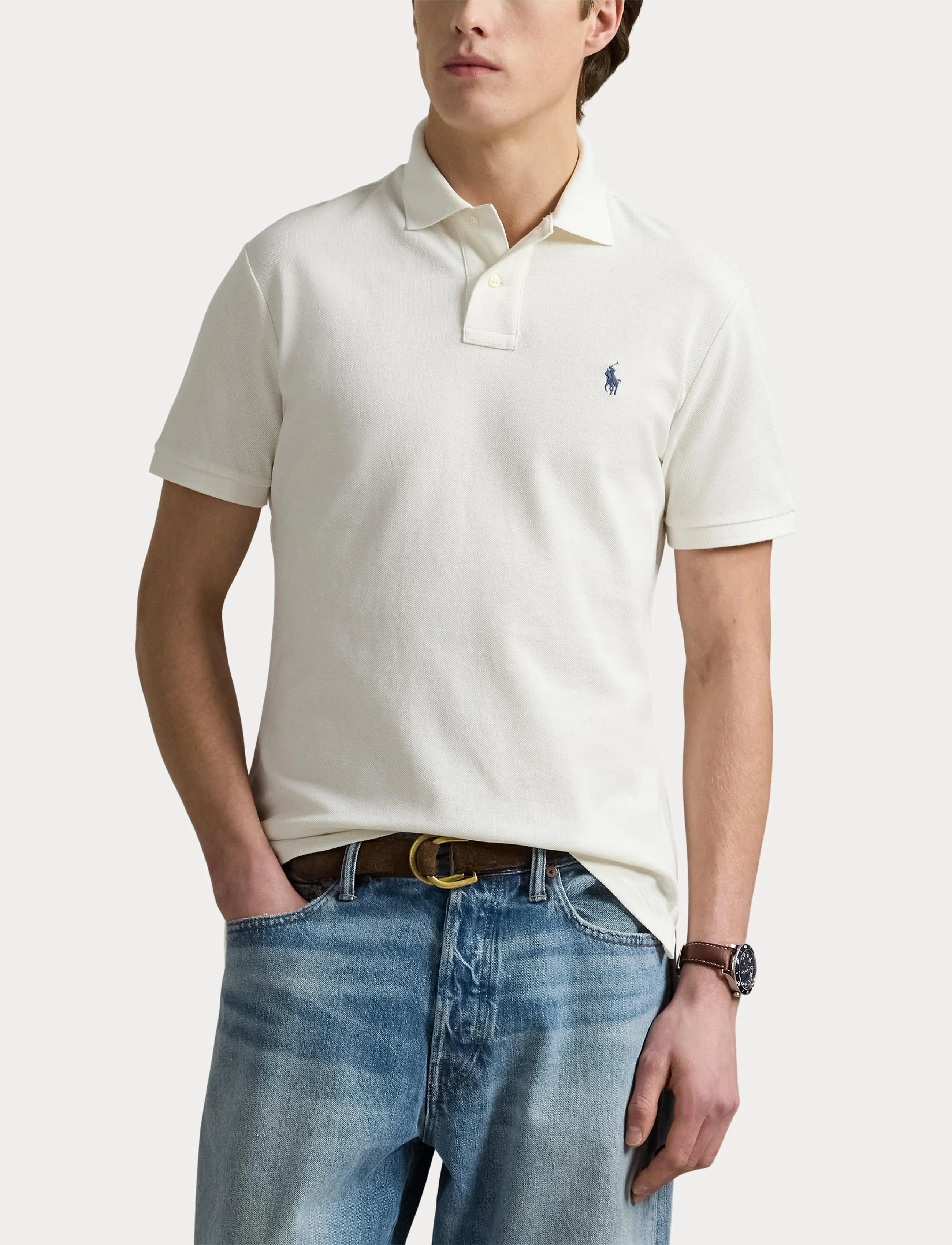 Polo Ralph Lauren - BASIC MESH-SSL-KNT - korte mouwen - pale cream/c7952 - 5