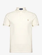 Custom Slim Fit Mesh Polo Shirt - PARCHMENT CREAM/C