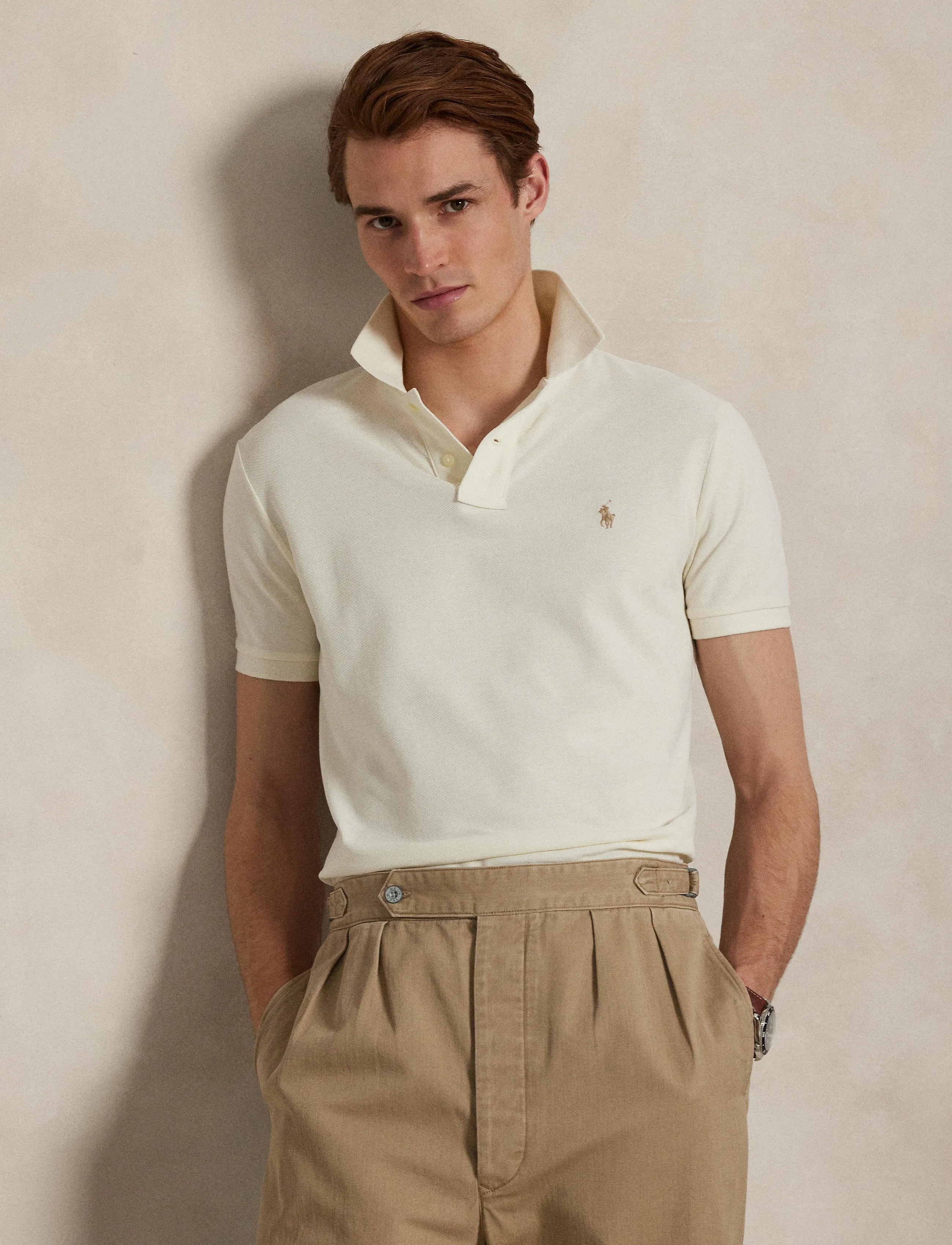 Polo Ralph Lauren - BASIC MESH-SSL-KNT - polo shirts - parchment cream/c - 3