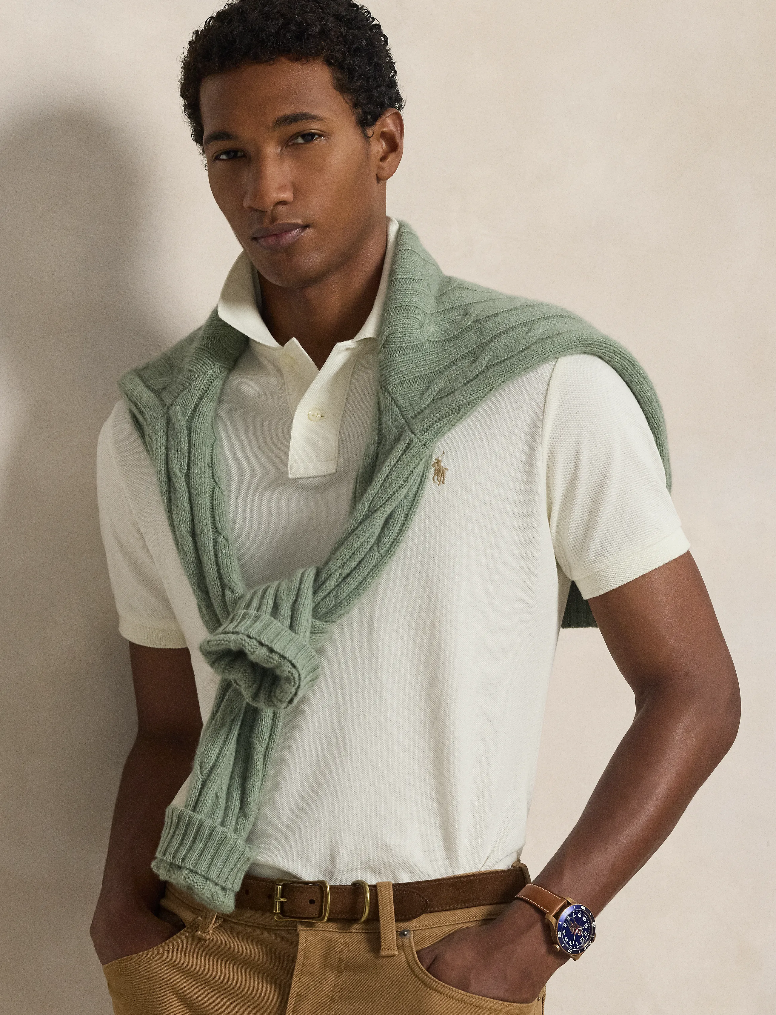 Polo Ralph Lauren - BASIC MESH-SSL-KNT - polo shirts - parchment cream/c - 4