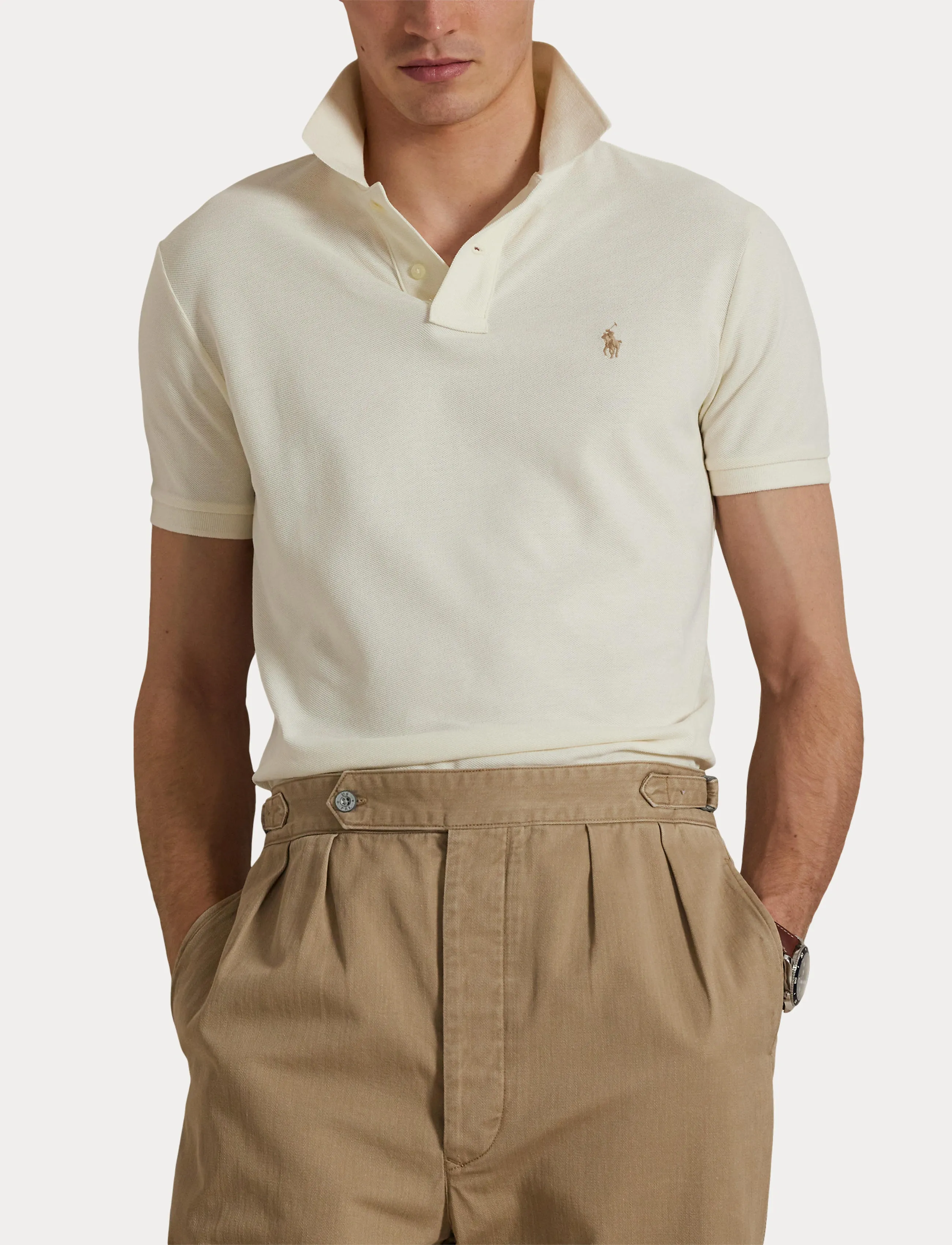 Polo Ralph Lauren - BASIC MESH-SSL-KNT - polo shirts - parchment cream/c - 5