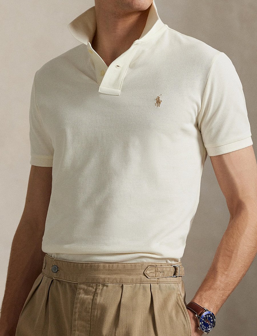Polo Ralph Lauren - BASIC MESH-SSL-KNT - kurzärmelig - parchment cream/c - 5