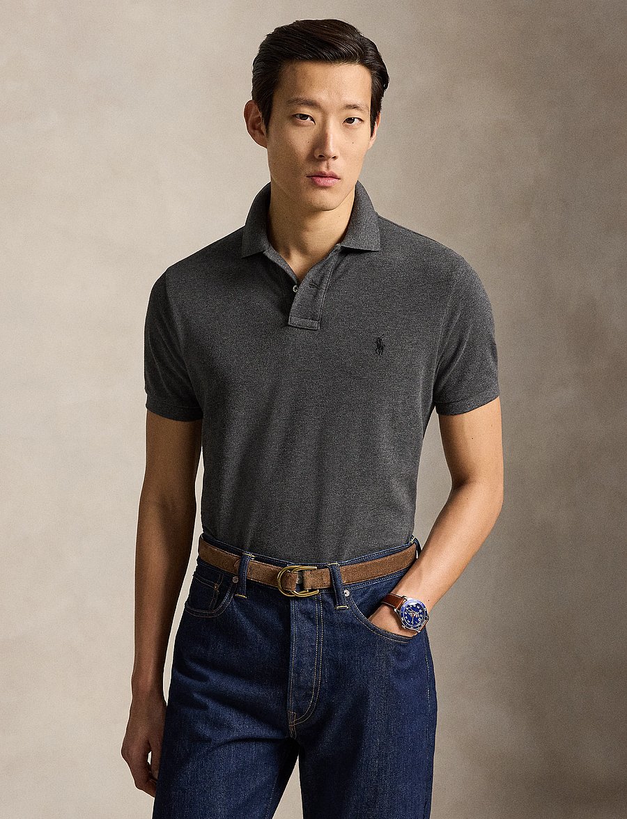 Polo Ralph Lauren - The Iconic Custom Slim Fit Mesh Polo - kortärmade pikéer - windsor heather/c - 0