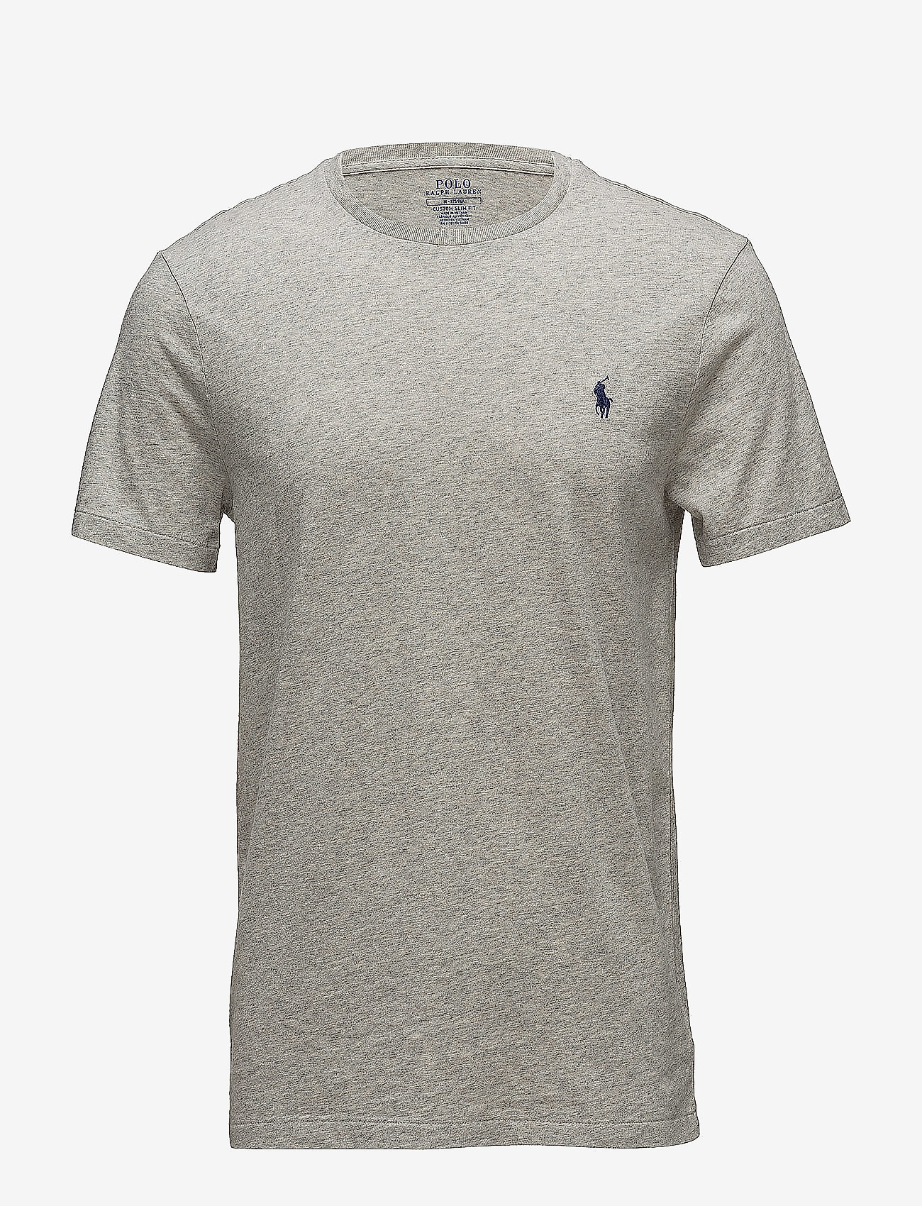 Polo Ralph Lauren - Custom Slim Fit Jersey Crewneck T-Shirt - kortærmede t-shirts - new grey heather - 1