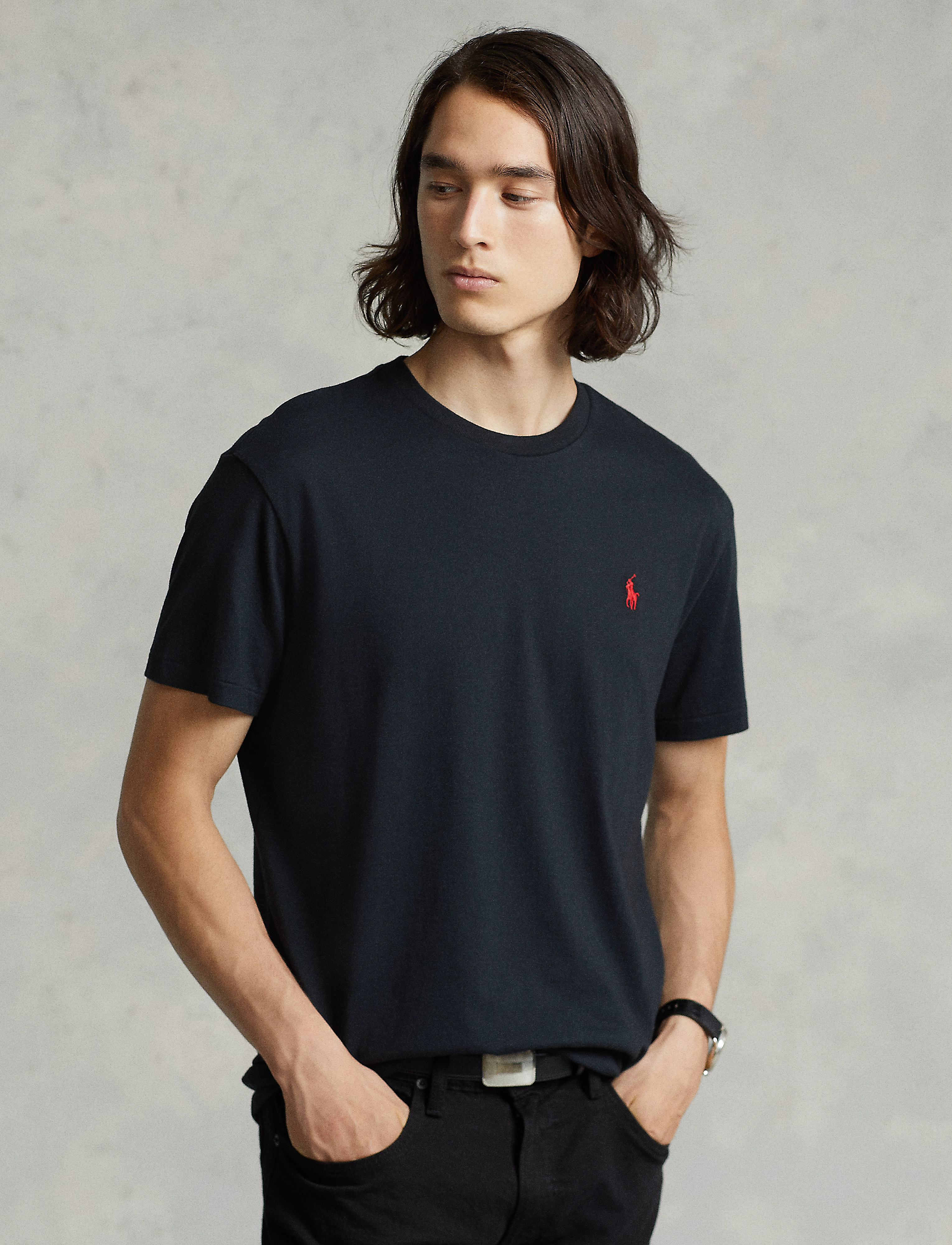 Polo Ralph Lauren Custom Slim Fit Jersey Crewneck T-Shirt - Pavasara garderobe - RL BLACK / black