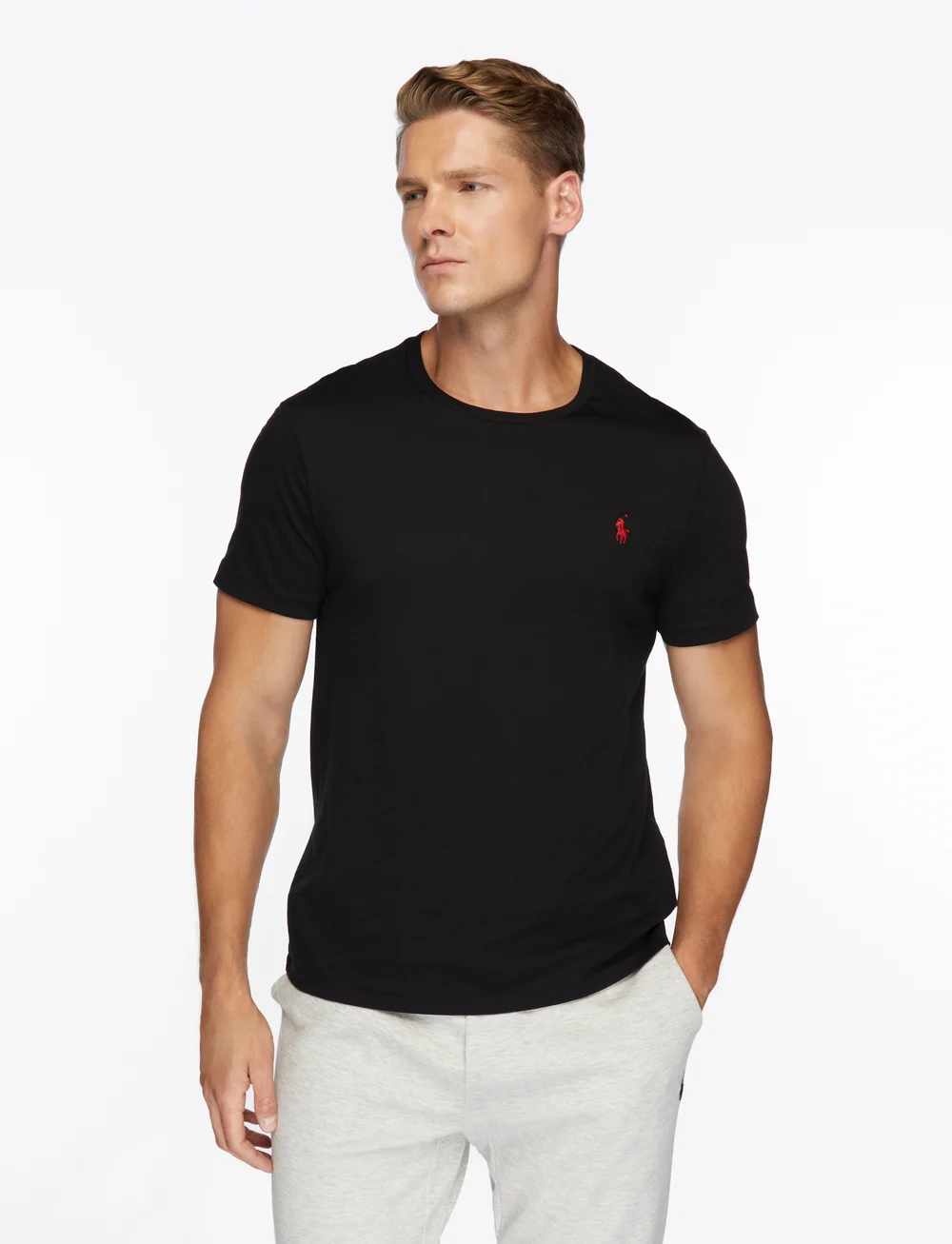 Polo Ralph Lauren - Custom Slim Fit Jersey Crewneck T-Shirt - lyhythihaiset - rl black - 0