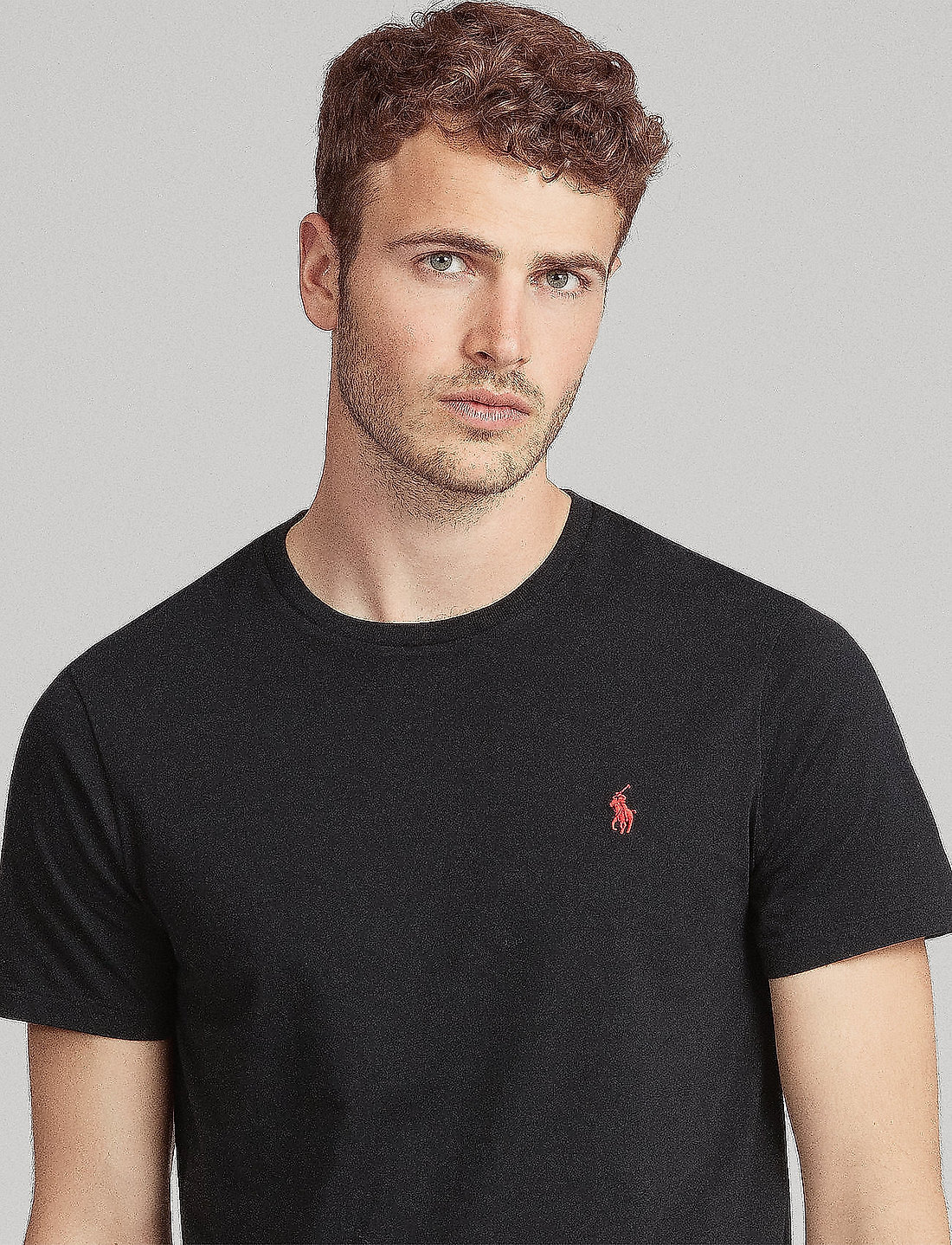 Tシャツ・カットソー POLO RALPH LAUREN Men Polo Shirts 710680785 BLACK Polo Ralph Lauren Custom Slim Fit Jersey Crewneck T-shirt
