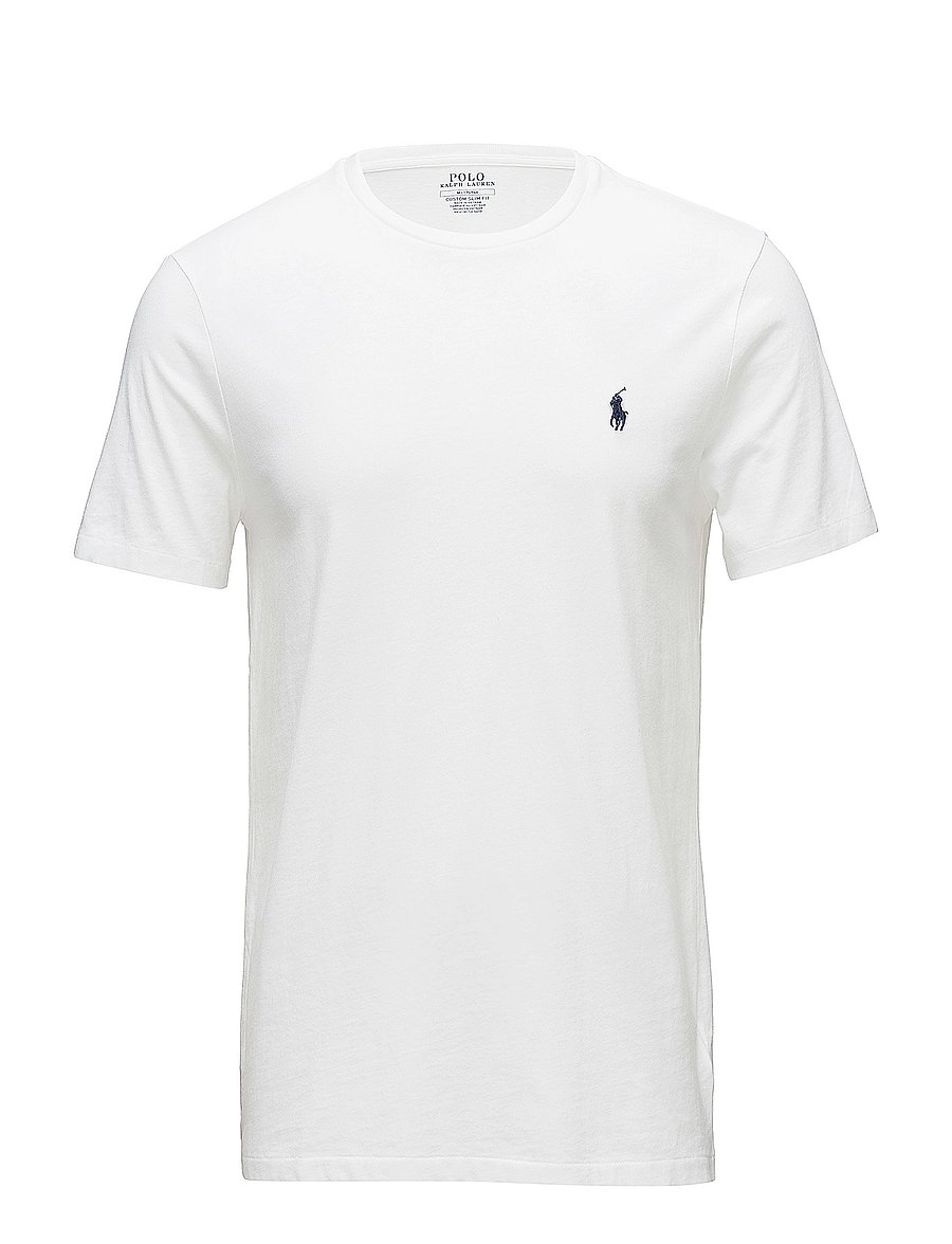 Polo Ralph Lauren - Custom Slim Fit Jersey Crewneck T-Shirt - kortärmade t-shirts - white - 1