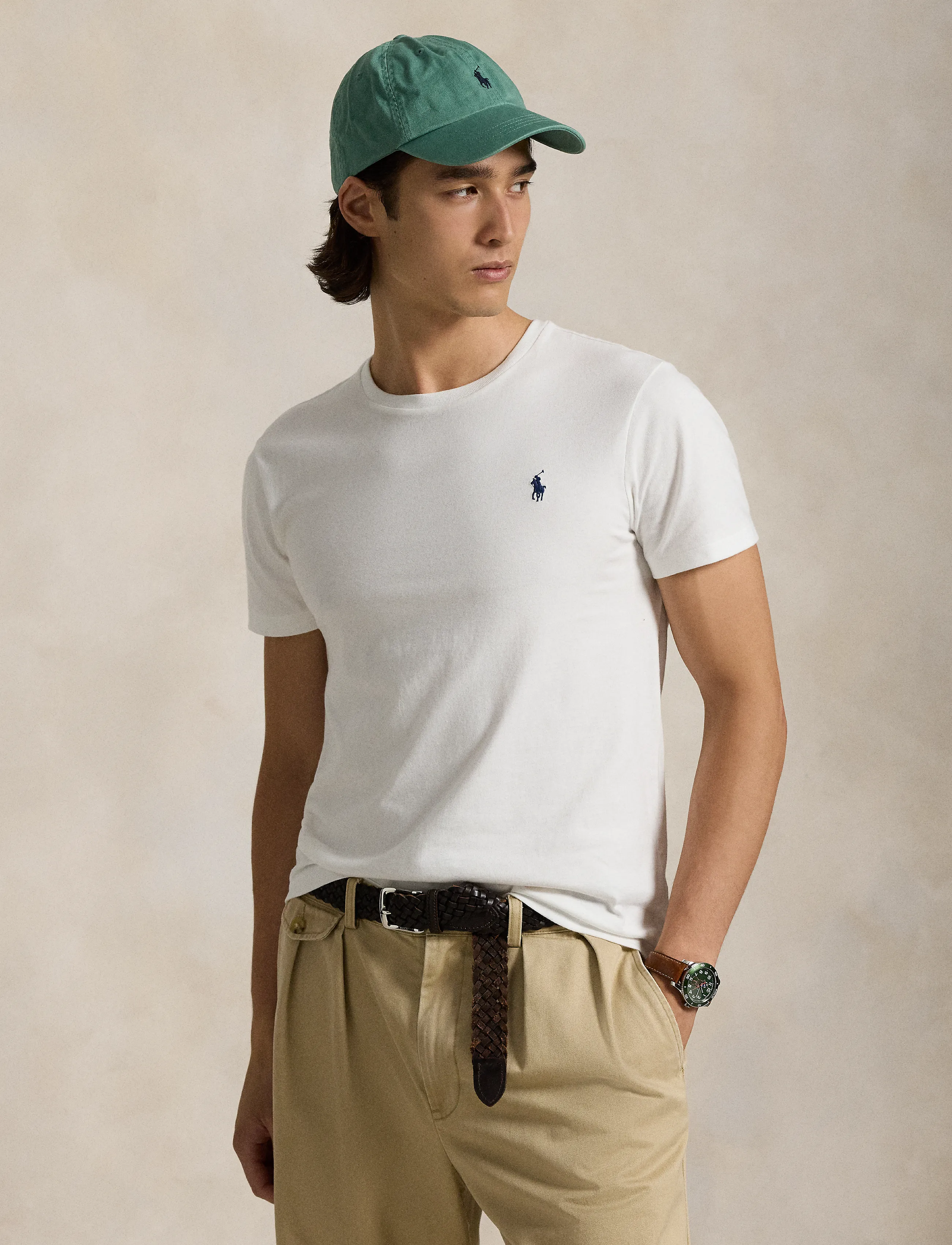 Polo Ralph Lauren Custom Slim Fit Jersey Crewneck T-Shirt, XXL, T-shirts, Weiß - Short-sleeved, Männerswear