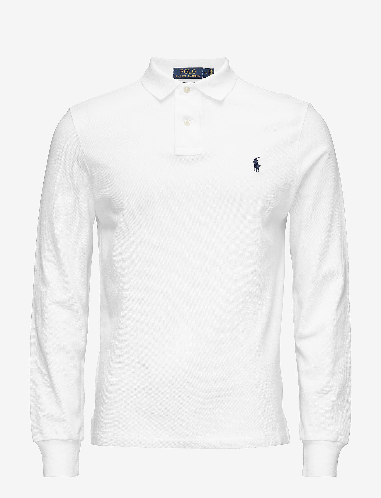 Polo Ralph Lauren Custom Slim Fit Mesh Shirt, S, Polos, Weiß - Long-sleeved, Männerswear