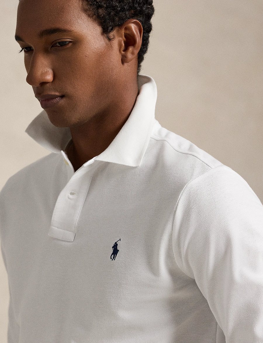 Polo Ralph Lauren - Custom Slim Fit Mesh Polo Shirt - langärmelig - white - 3