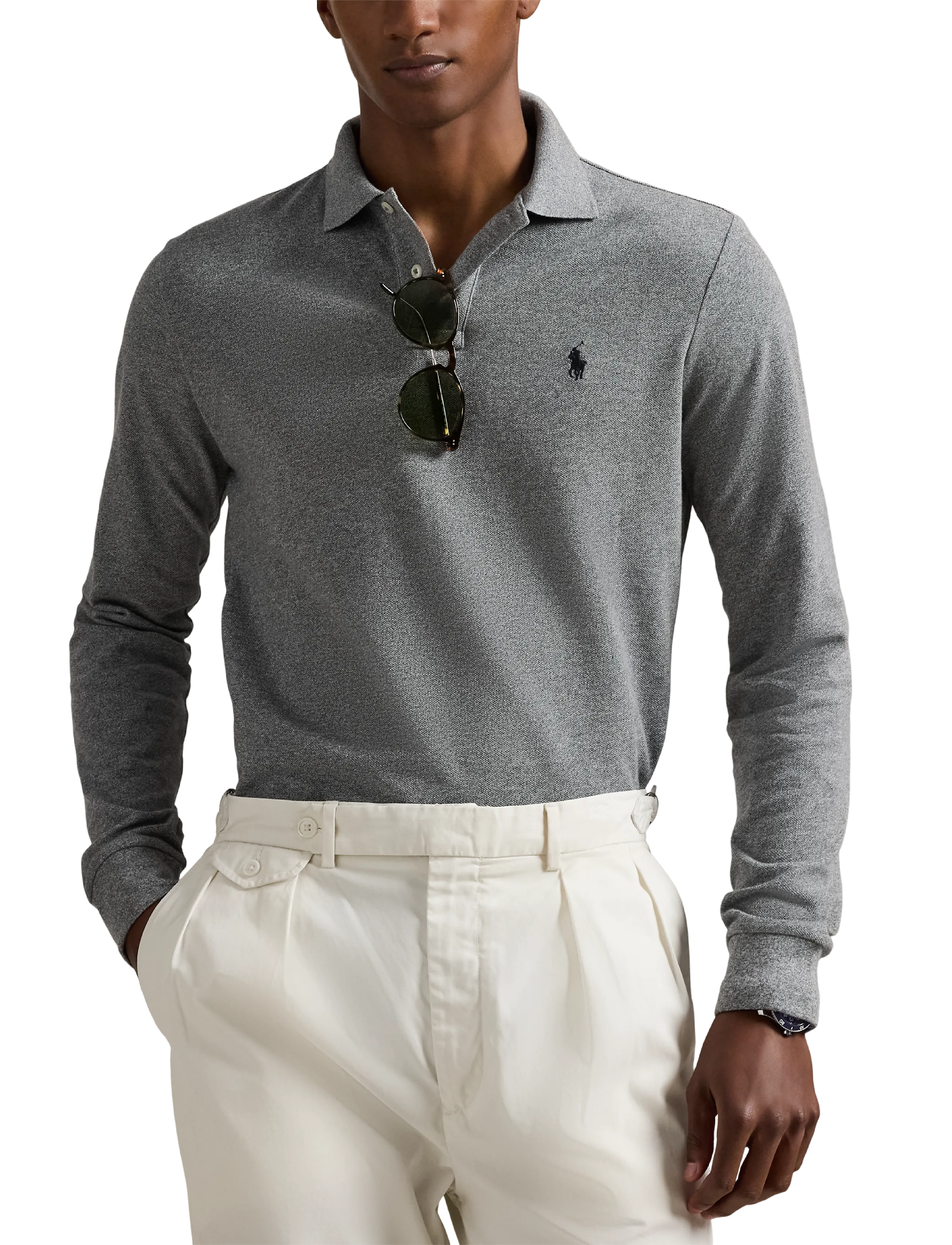 Polo Ralph Lauren - Custom Slim Fit Mesh Polo Shirt - langærmede poloer - canterbury heathe - 4