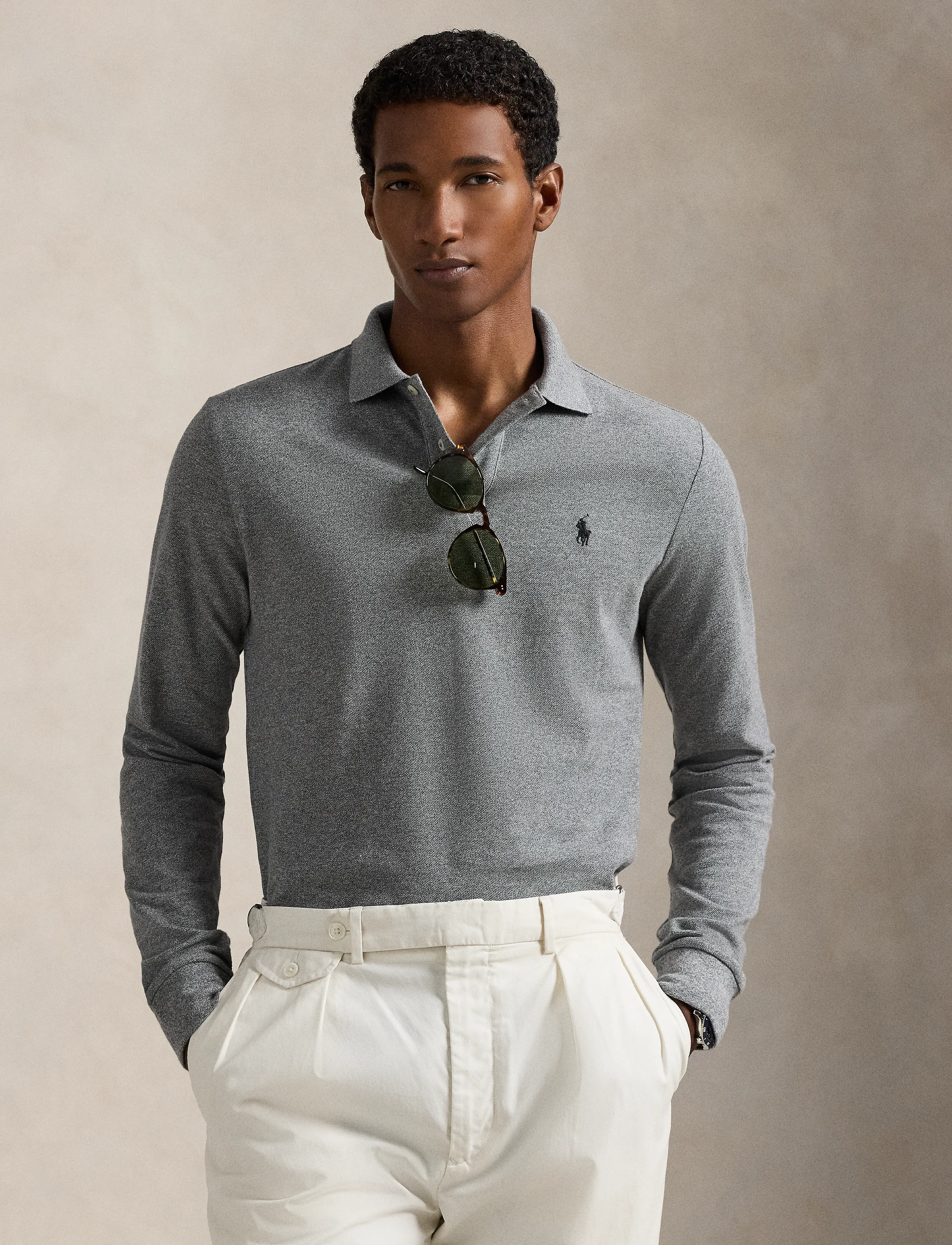 Polo Ralph Lauren - Custom Slim Fit Mesh Polo Shirt - langærmede poloer - canterbury heathe - 5