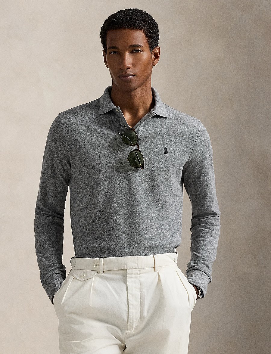 Polo Ralph Lauren - Custom Slim Fit Mesh Polo Shirt - pikkade varrukatega polod - canterbury heathe - 2