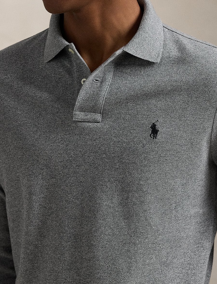 Polo Ralph Lauren - Custom Slim Fit Mesh Polo Shirt - pikkade varrukatega polod - canterbury heathe - 5