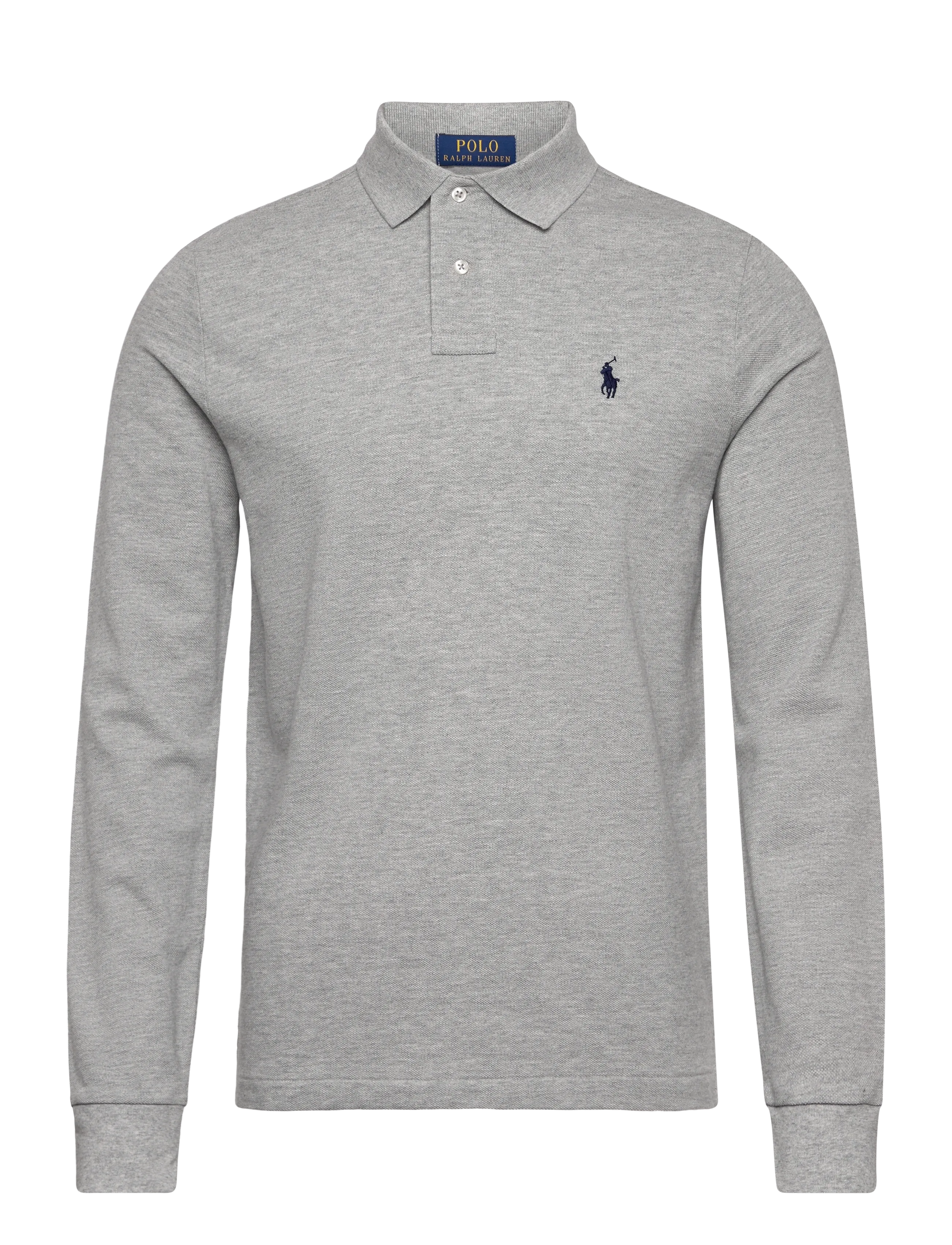Polo Ralph Lauren - Custom Slim Fit Mesh Polo Shirt - langærmede poloer - andover heather/c - 1