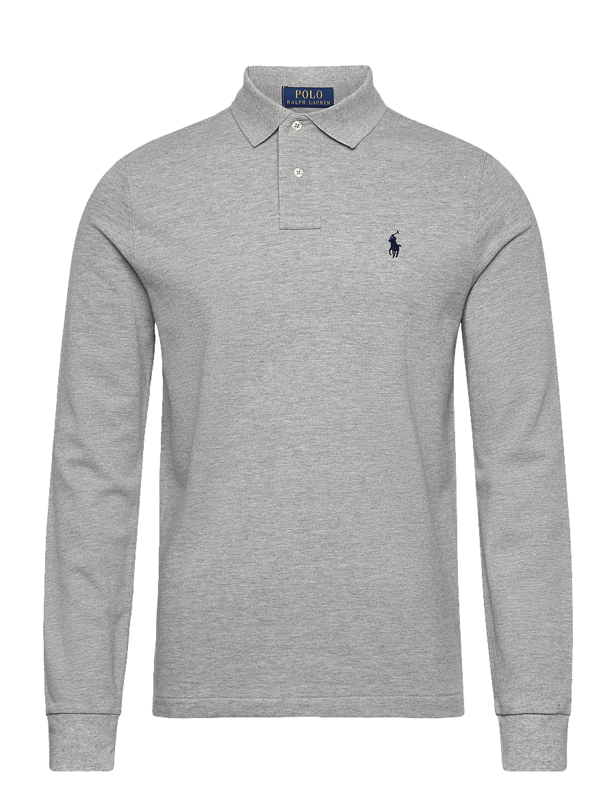 Polo Ralph Lauren - Custom Slim Fit Mesh Polo Shirt - långärmade pikéer - andover heather/c - 1