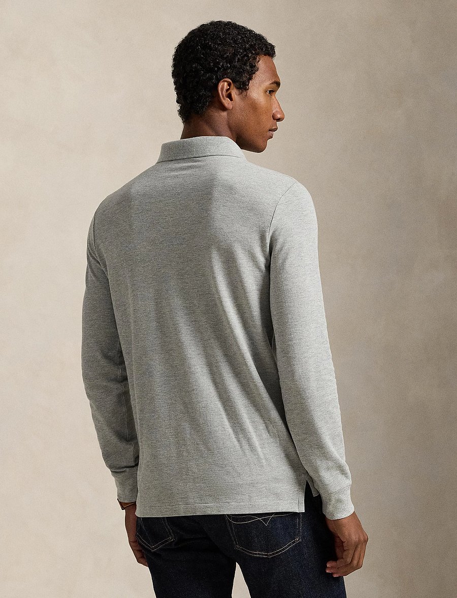 Polo Ralph Lauren - Custom Slim Fit Mesh Polo Shirt - långärmade pikéer - andover heather/c - 3