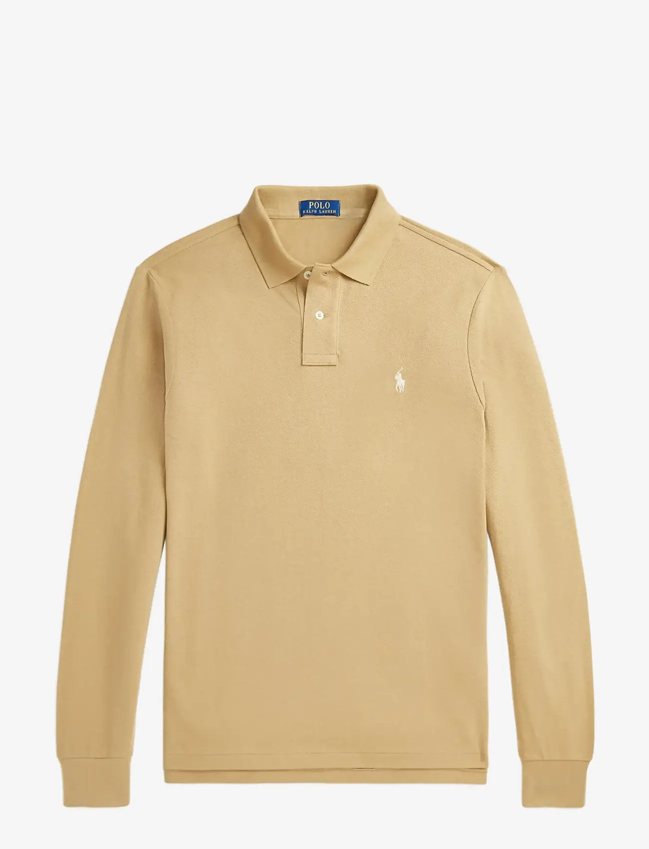 Polo Ralph Lauren - Custom Slim Fit Mesh Polo Shirt - pikkade varrukatega polod - cafe tan/c8176 - 1