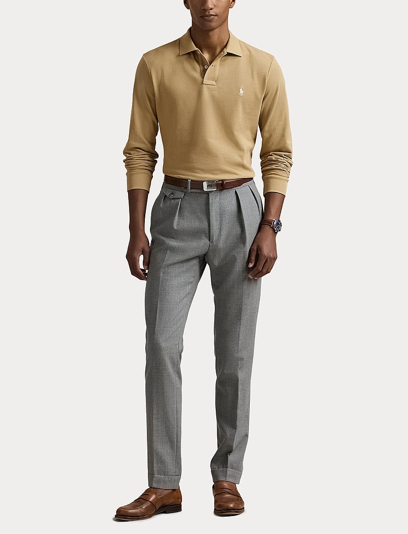 Polo Ralph Lauren - Custom Slim Fit Mesh Polo Shirt - pikkade varrukatega polod - cafe tan/c8176 - 4