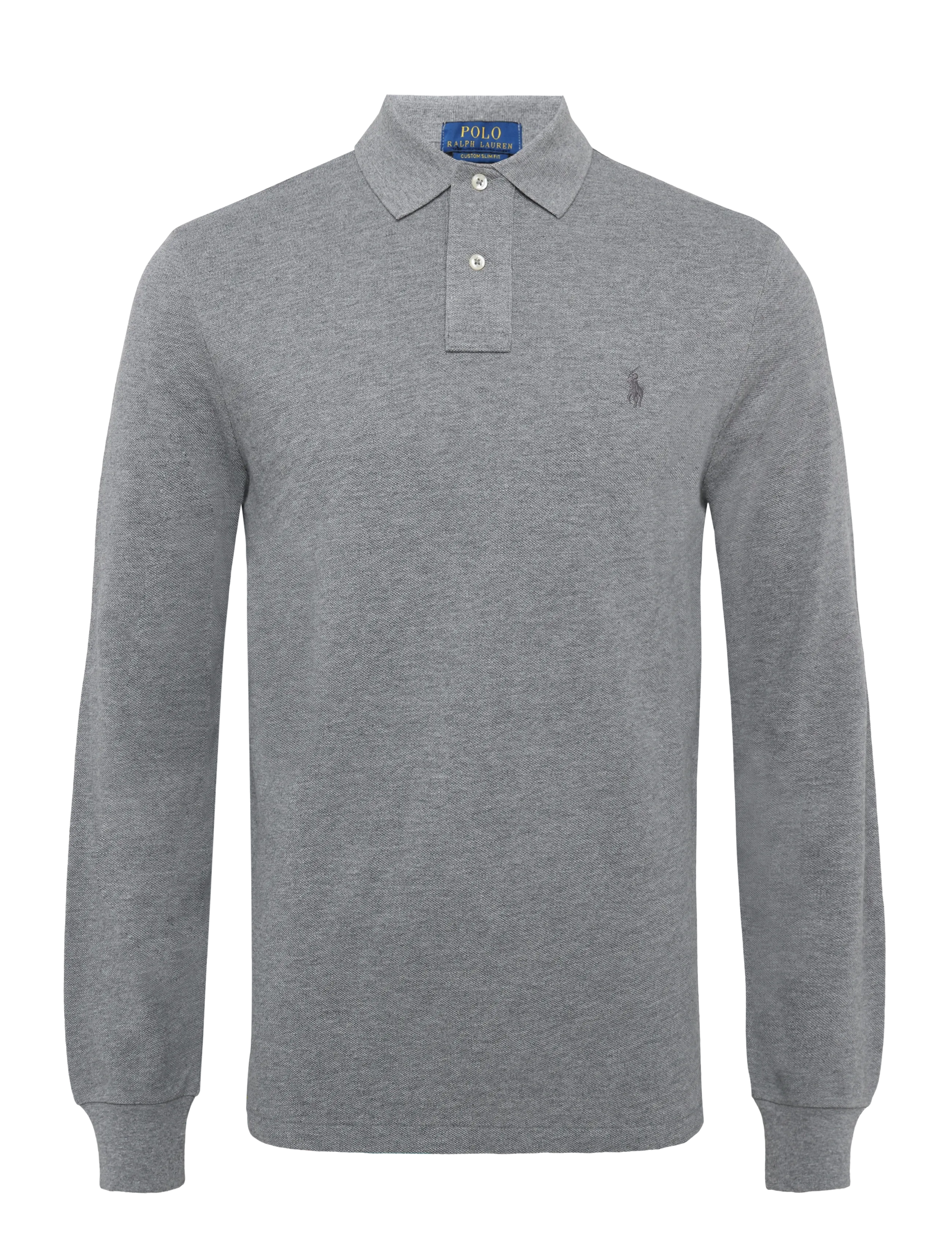 Polo Ralph Lauren Custom Slim Fit Mesh Polo Shirt - Long-sleeved polos - CLASSIC GREY HEAT / grey