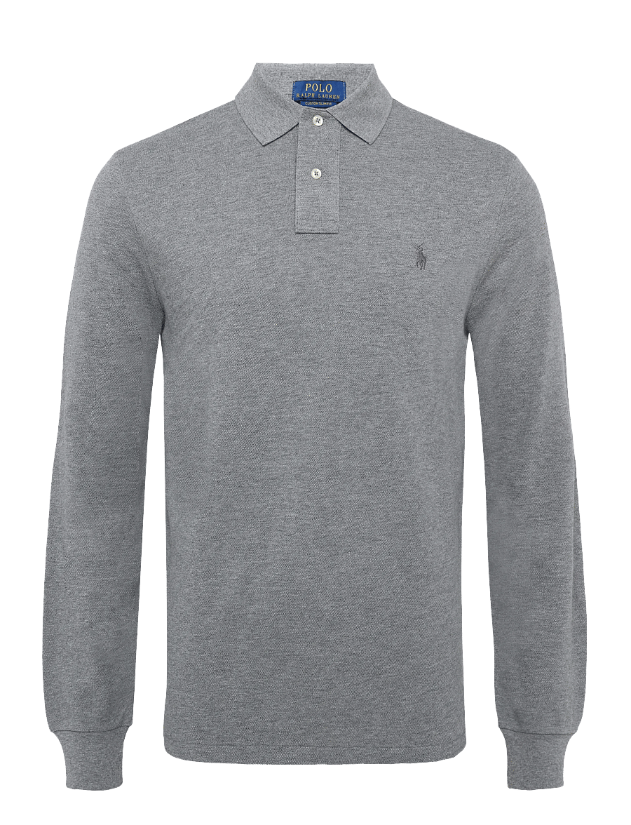 Polo Ralph Lauren - Custom Slim Fit Mesh Polo Shirt - long-sleeved polos - classic grey heat - 0
