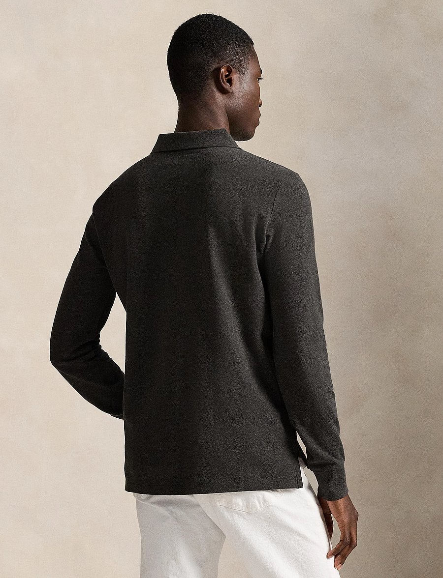 Polo Ralph Lauren - BASIC MESH-LSL-KNT - polo marškinėliai ilgomis rankovėmis - dark charcoal hea - 3