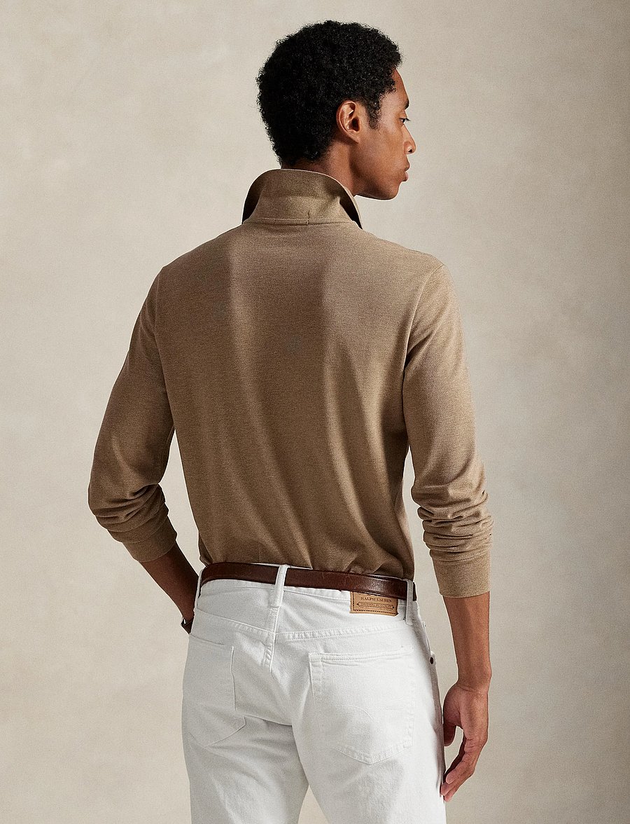 Polo Ralph Lauren - BASIC MESH-LSL-KNT - langærmede poloer - grey cloud heathe - 2