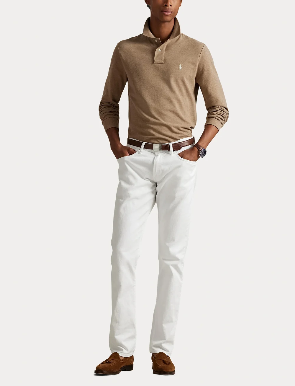 Polo Ralph Lauren - Custom Slim Fit Mesh Polo Shirt - gestrickte polohemden - grey cloud heathe - 4