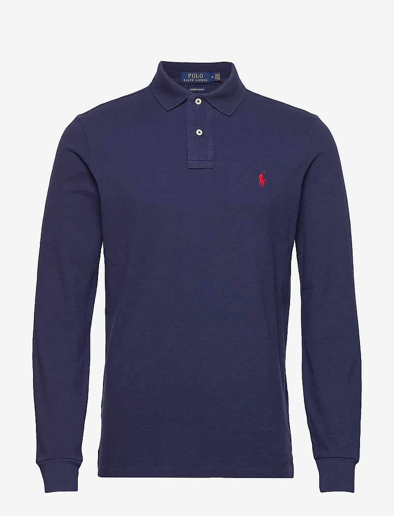 Polo Ralph Lauren - Custom Slim Fit Mesh Polo Shirt - langærmede poloer - newport navy/c387 - 1