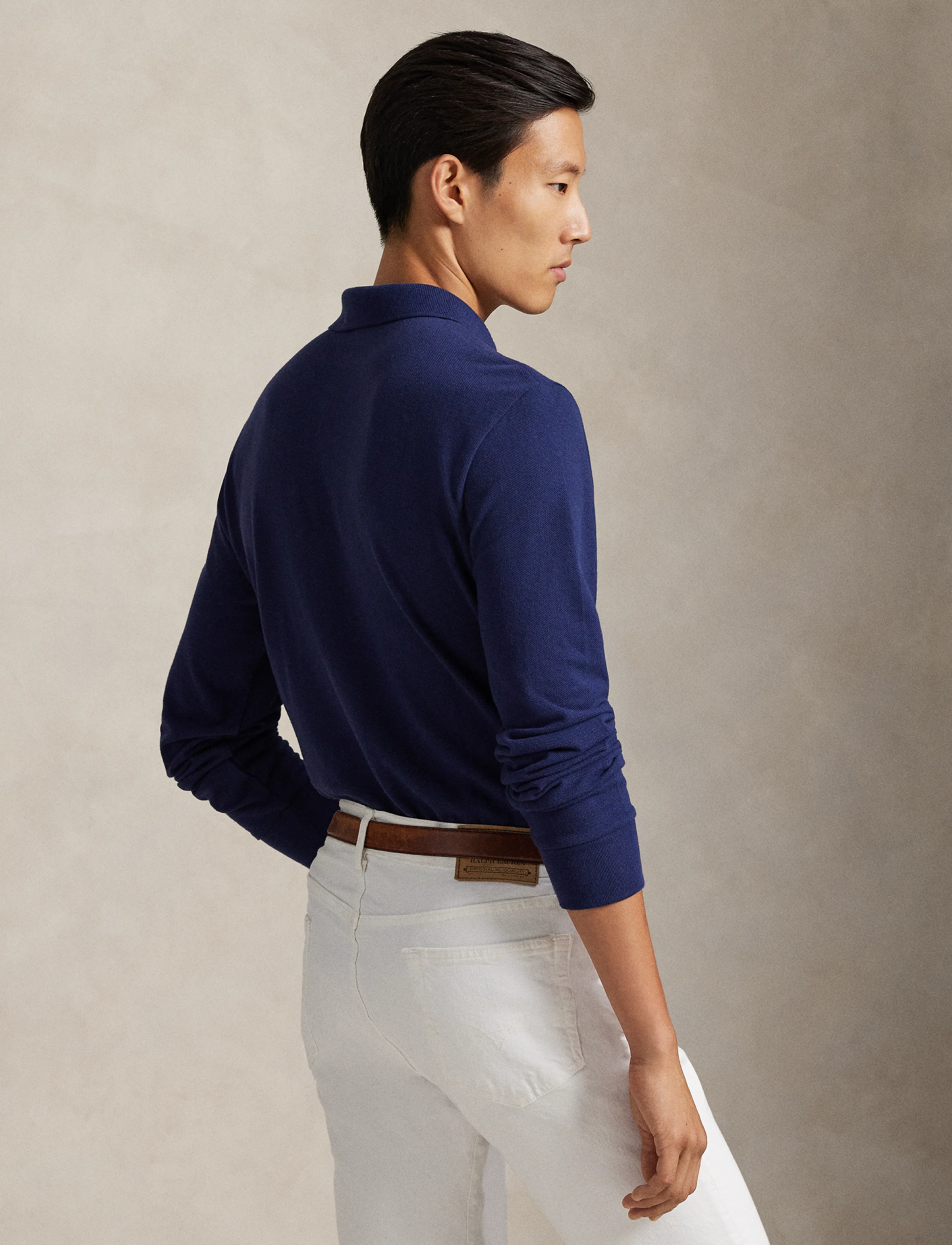 Polo Ralph Lauren - BASIC MESH-LSL-KNT - langærmede poloer - newport navy/c387 - 3