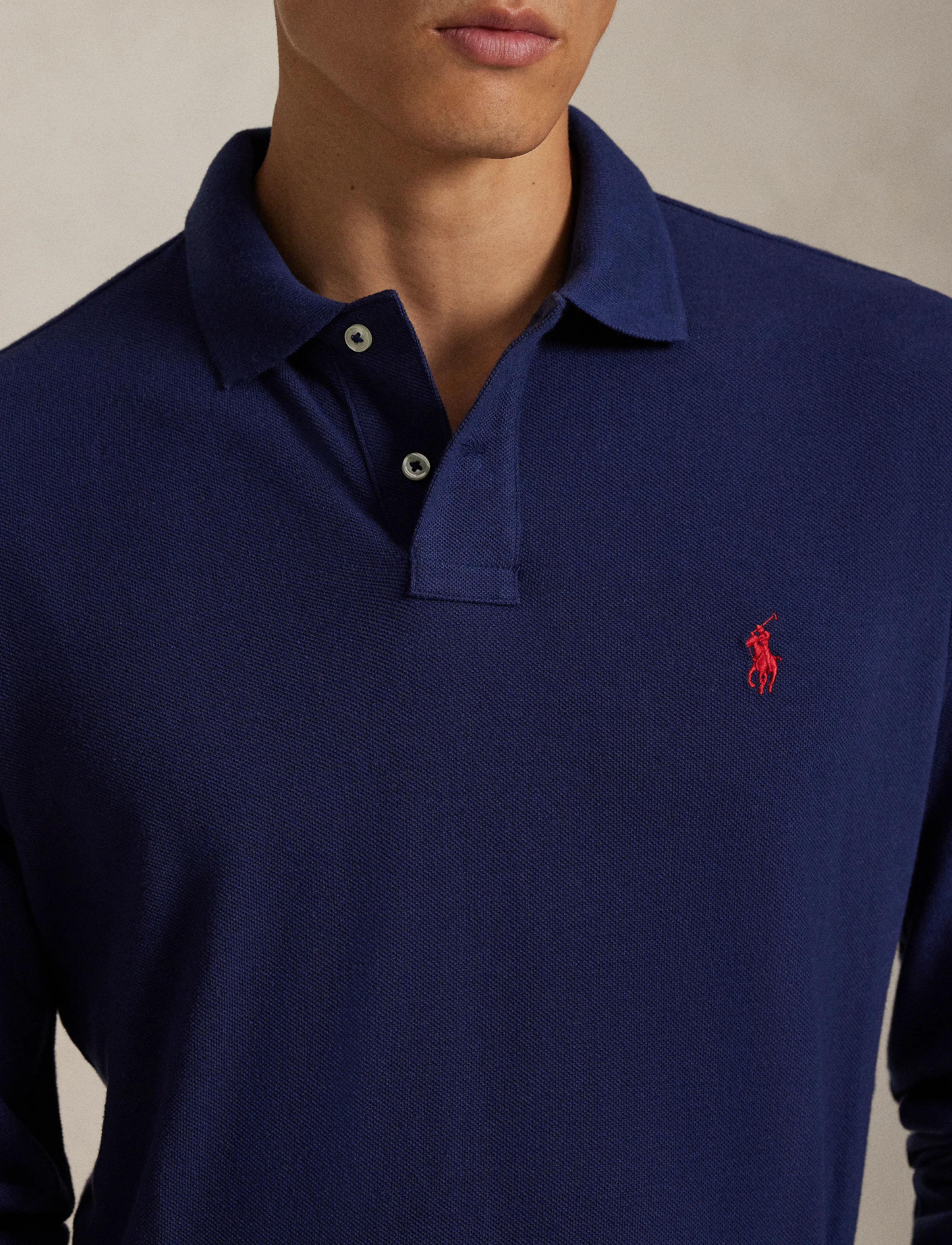 Polo Ralph Lauren - BASIC MESH-LSL-KNT - langærmede poloer - newport navy/c387 - 5