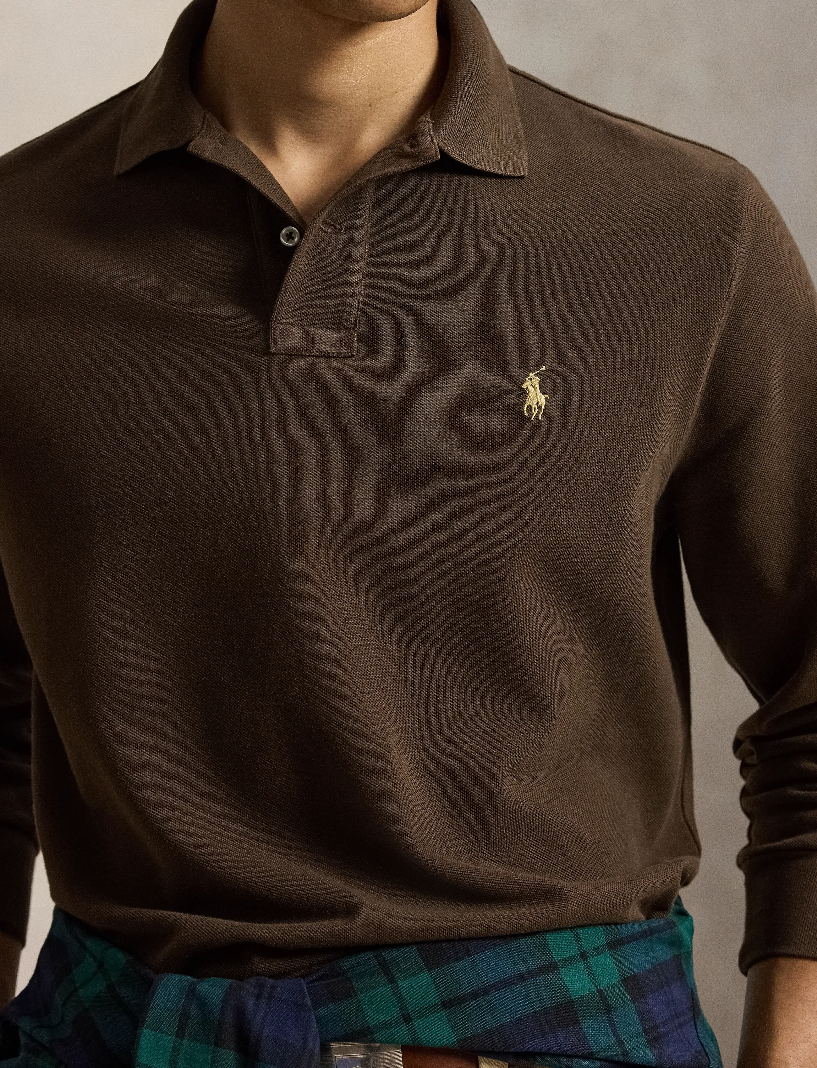Polo Ralph Lauren - Custom Slim Fit Mesh Polo Shirt - langärmelig - nutmeg brown/c866 - 3