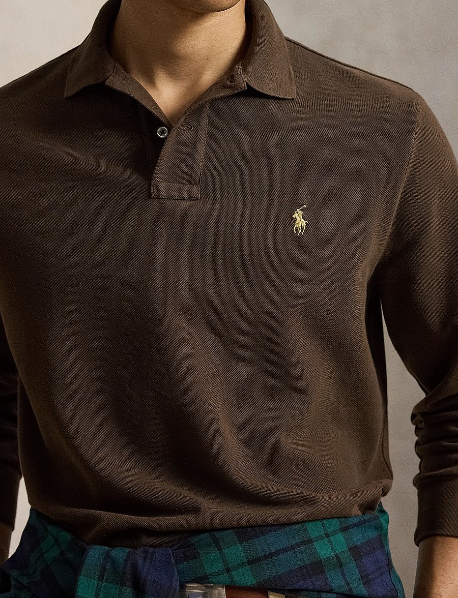 Polo Ralph Lauren - Custom Slim Fit Mesh Polo Shirt - langärmelig - nutmeg brown/c866 - 3