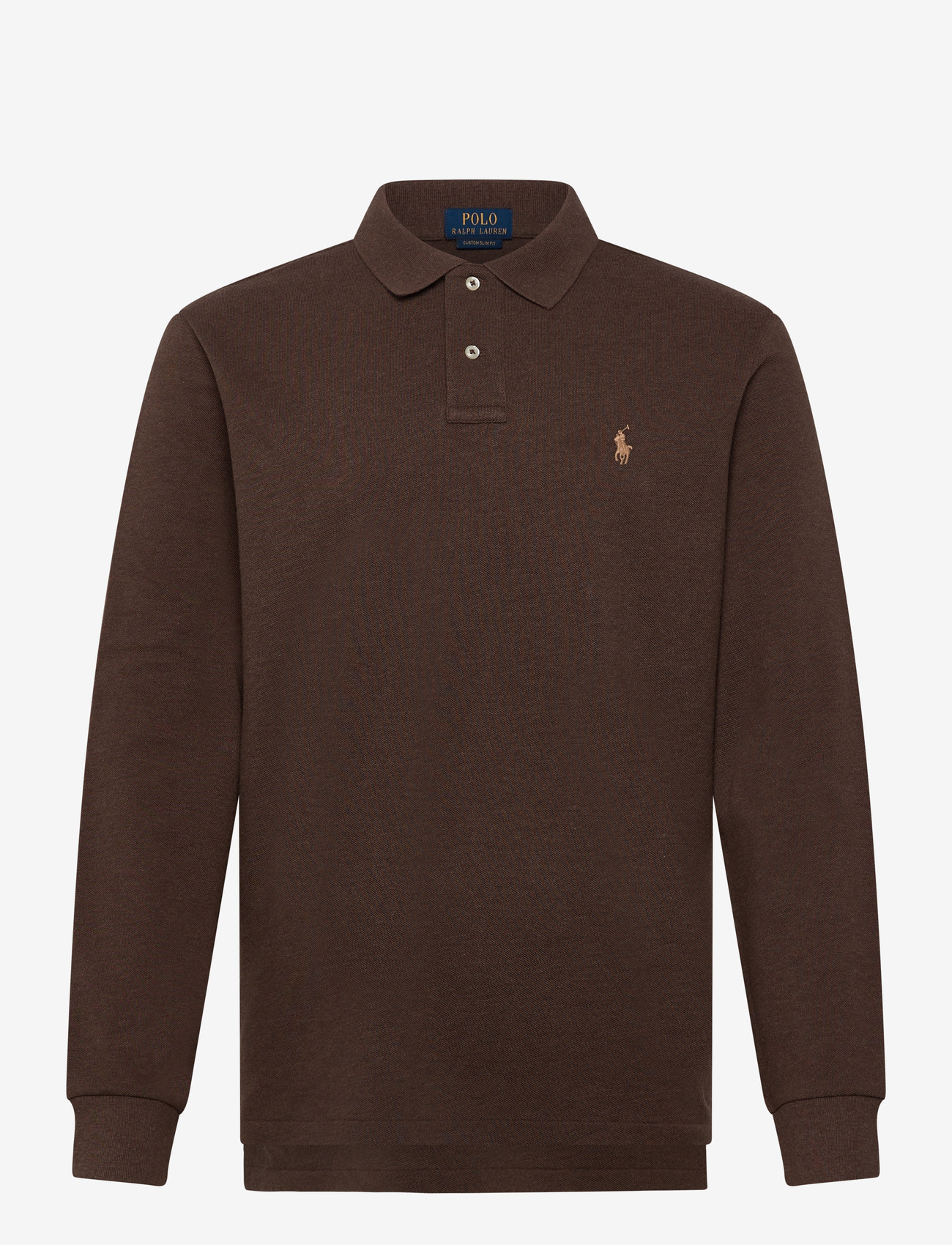 Polo Ralph Lauren - Custom Slim Fit Mesh Polo Shirt - långärmade pikéer - nutmeg brown heat - 0