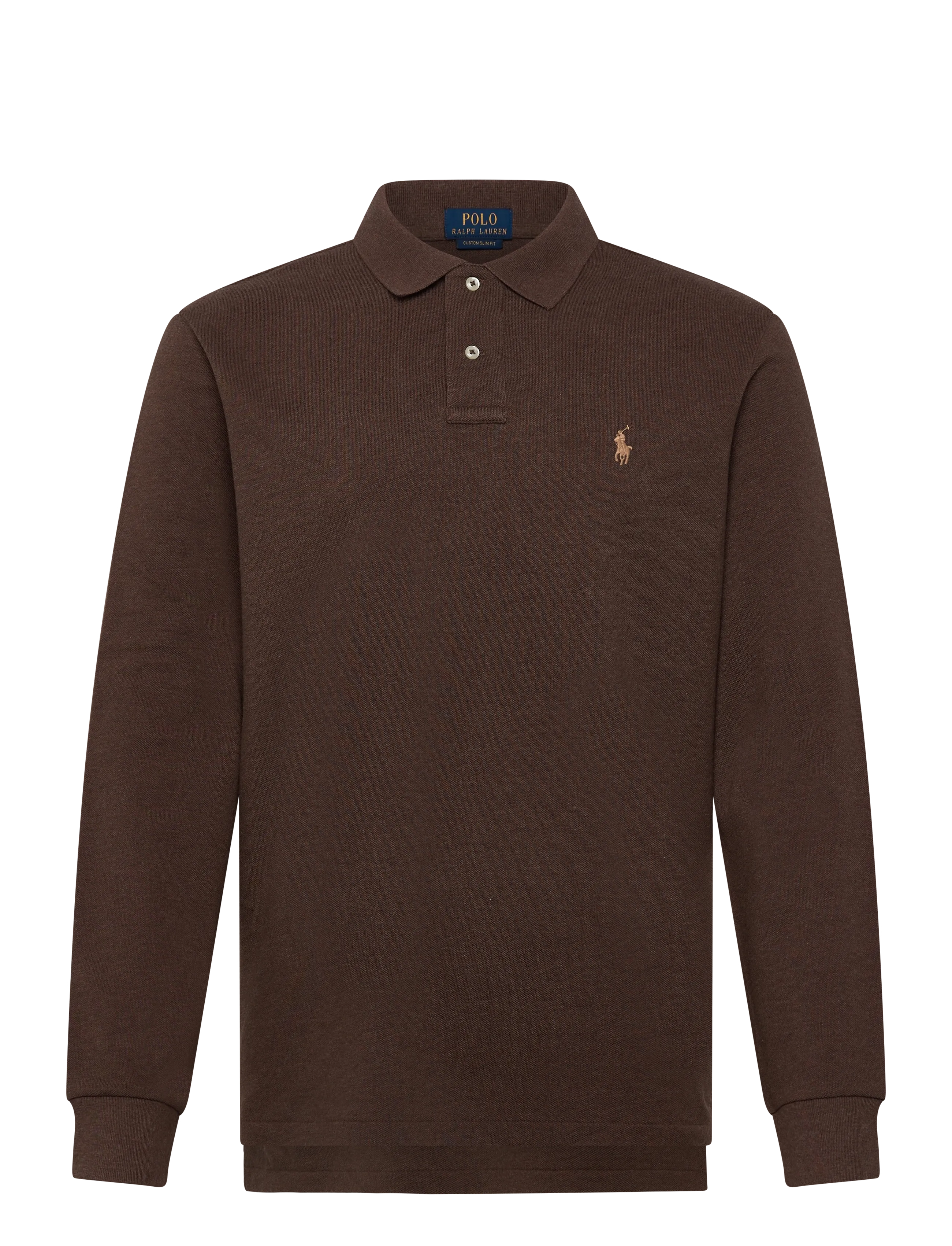 Polo Ralph Lauren - Custom Slim Fit Mesh Polo Shirt - langærmede poloer - nutmeg brown heat - 1
